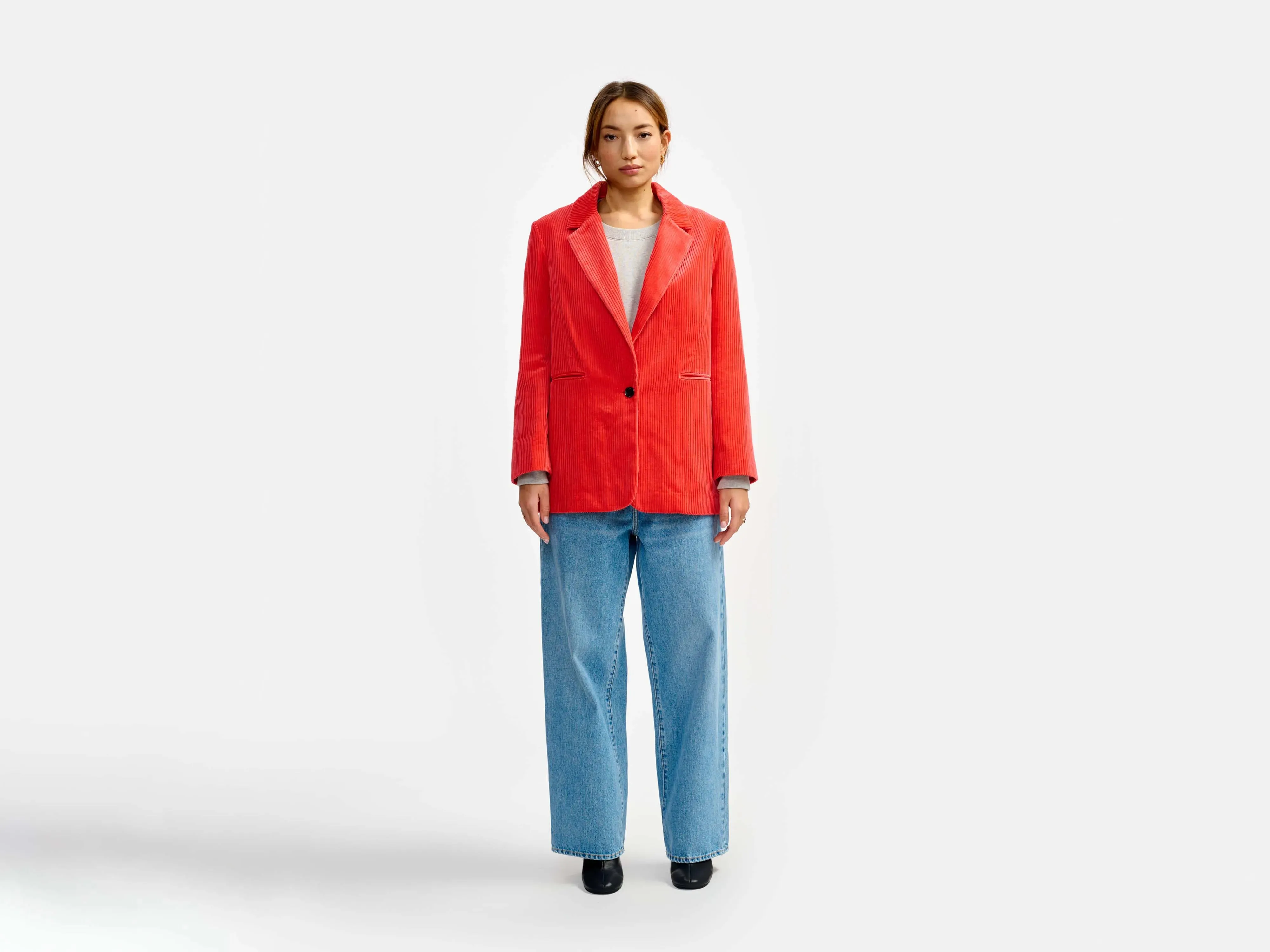 veil blazer (241 / W / CORAIL) Soft Touch Comfortable Feel