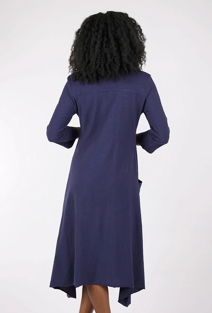 Velvet Finish Emily Dress, Navy