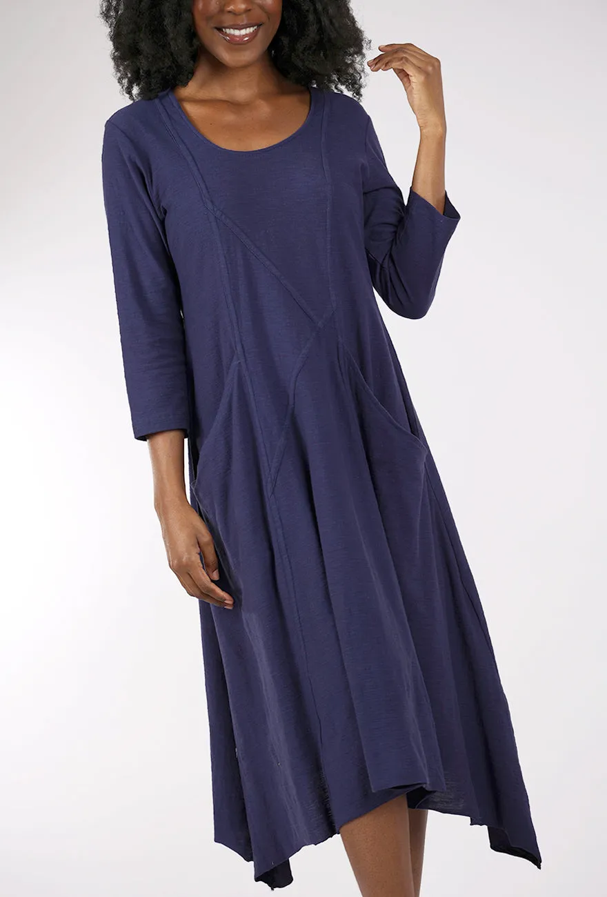 Velvet Finish Emily Dress, Navy