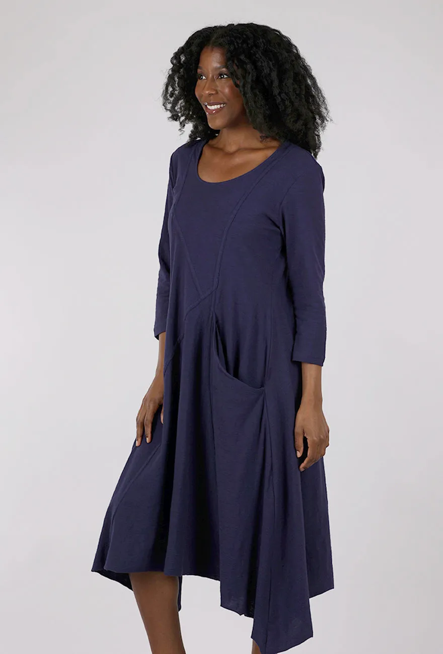 Velvet Finish Emily Dress, Navy