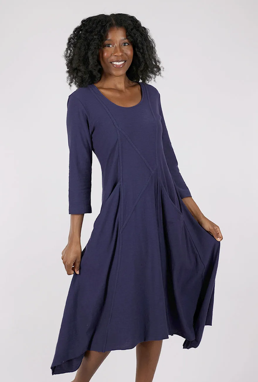 Statement-Buttons Emily Dress, Navy