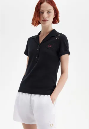 Fred Perry x Amy Winehouse - Pocket Detail Black - Polo Luxury Model Side Slit