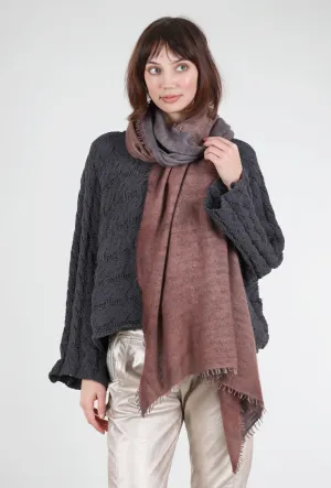 Casual fall sweater Comfortable knit outerwear Spray Art Felted Cashmere Scarf, Rust Dust/Plum