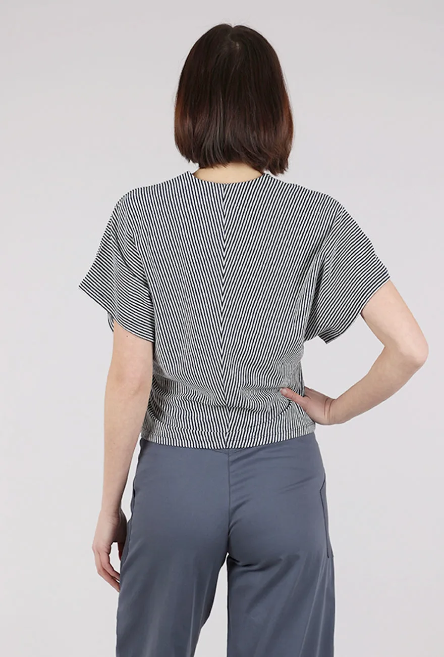 Vertical Stripe Knit Top, Navy/White Versatile Knit