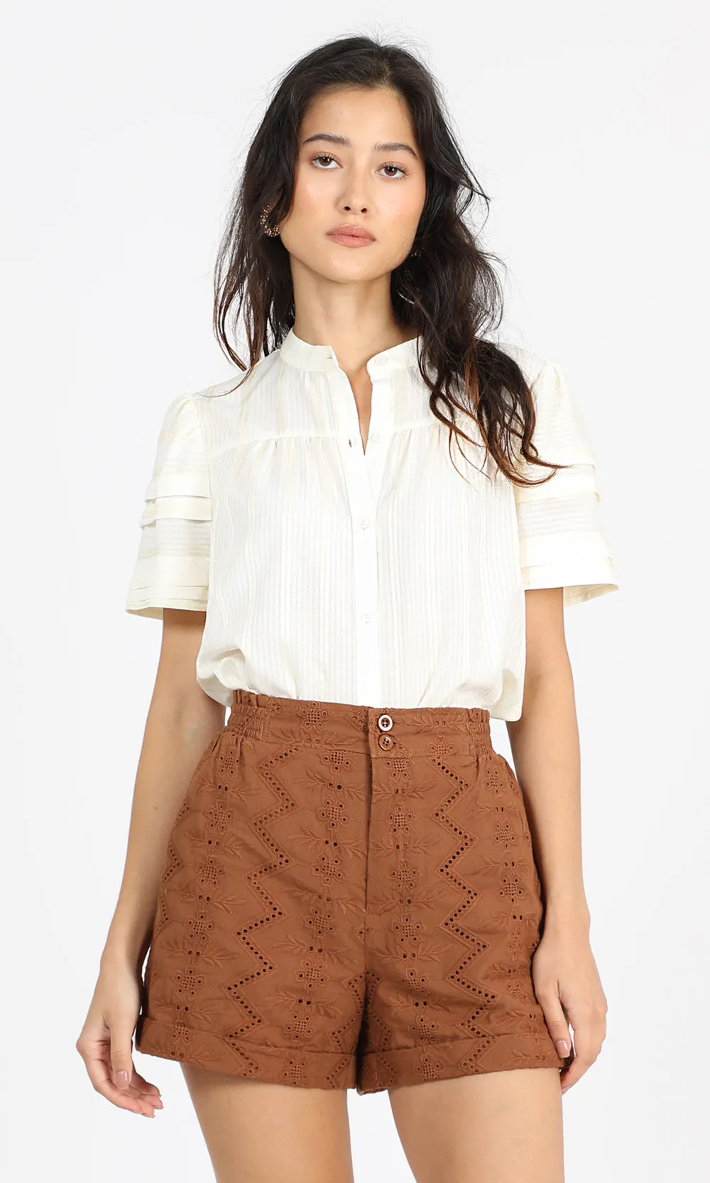 Vibrant Prints Delora Pintucked Blouse