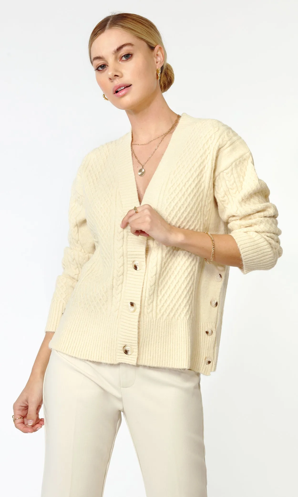 Vickie Cable Knit Oversized Cardigan Modal