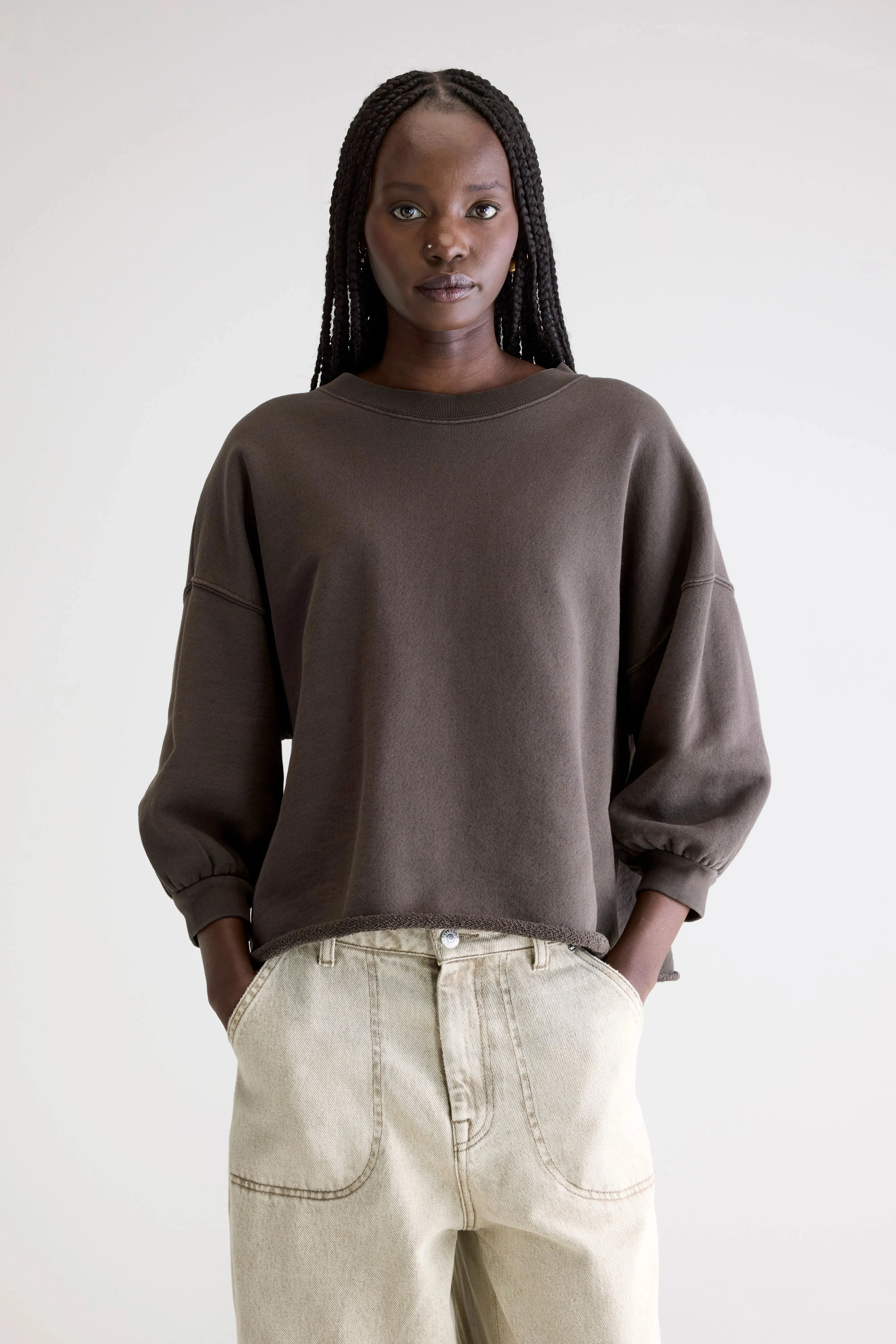 Vicske crewneck sweatshirt (252 / W / DARK ROAST) Core Sleek