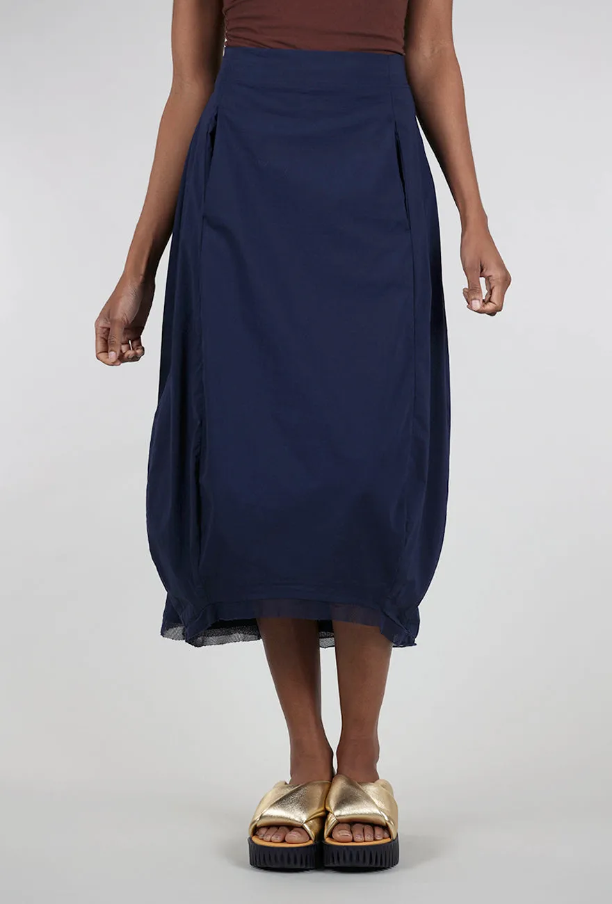 CLT Mesh Details A-Line Skirt, Navy Natural Mood Smart Casual
