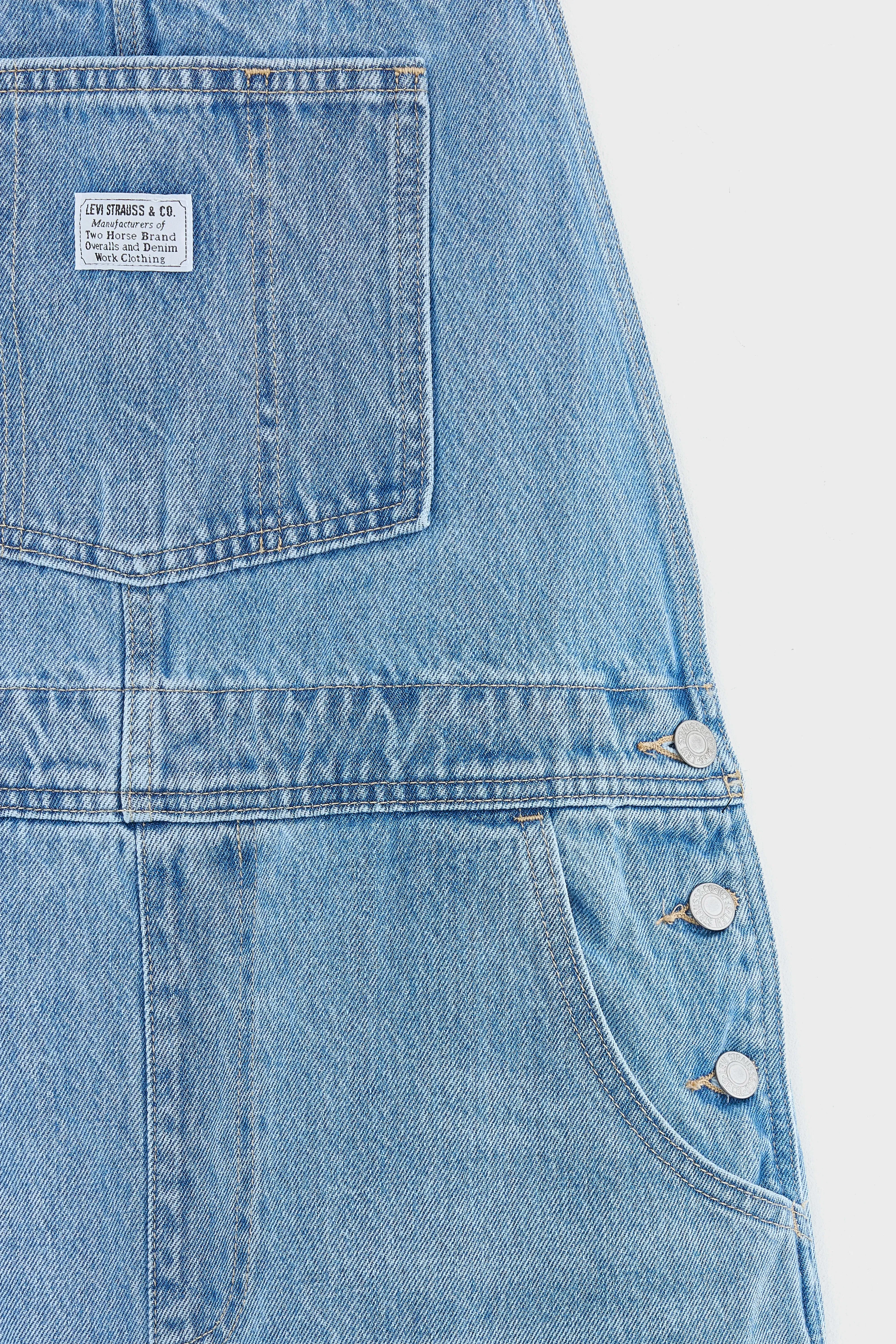Vintage Denim Overalls  (251 / W / LT STONE WASH) Bow Accent