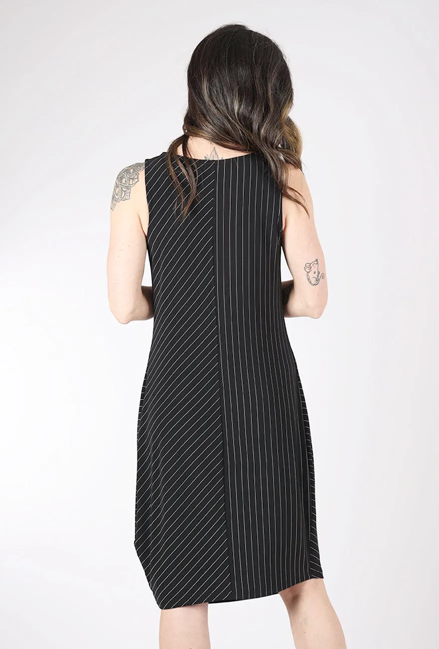 Violet Stripe Dress, Black Cool Tone