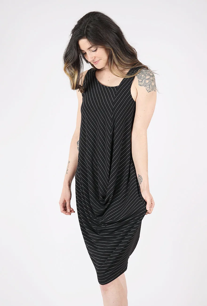 Violet Stripe Dress, Black Cool Tone
