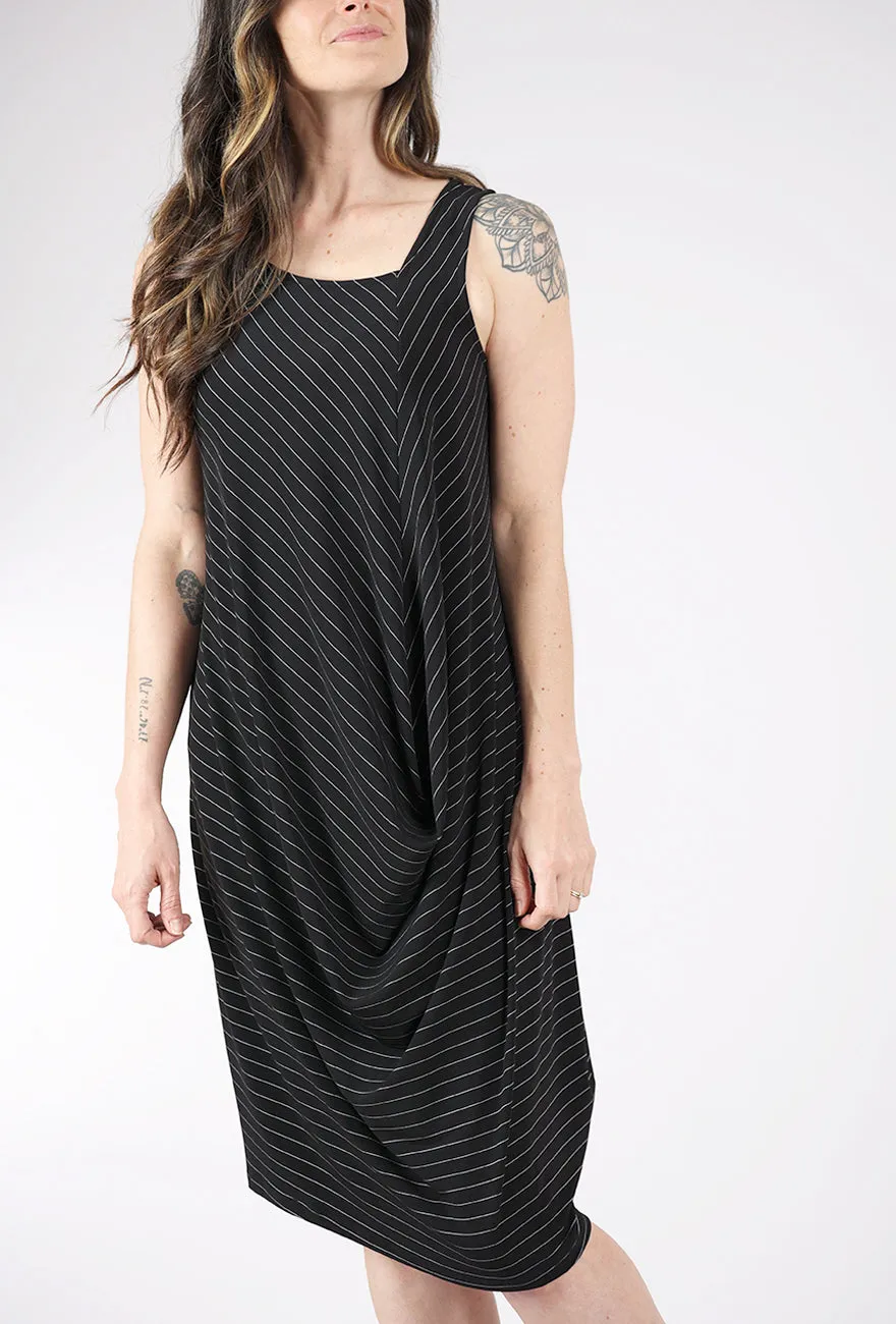 Violet Stripe Dress, Black Cool Tone