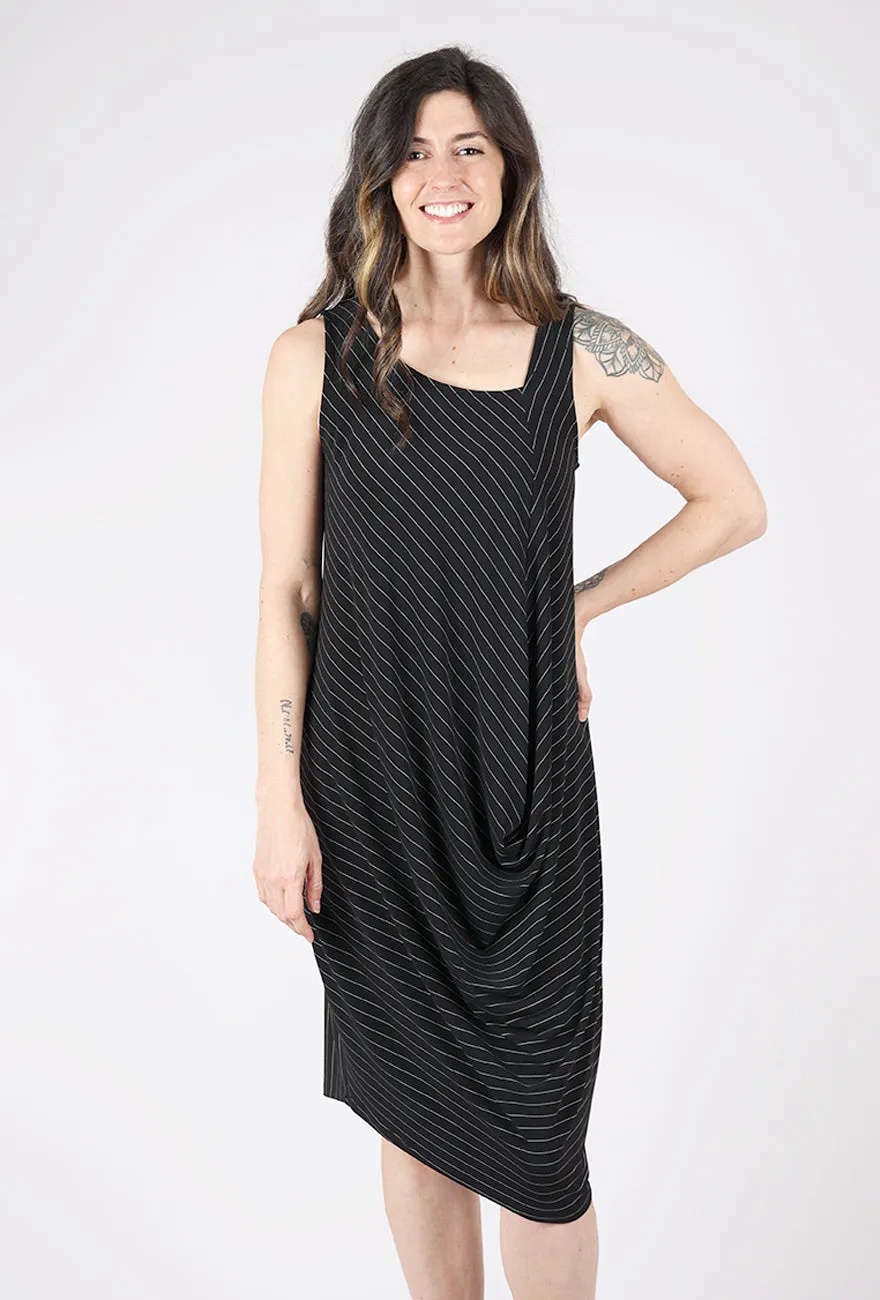 Violet Stripe Dress, Black Cool Tone