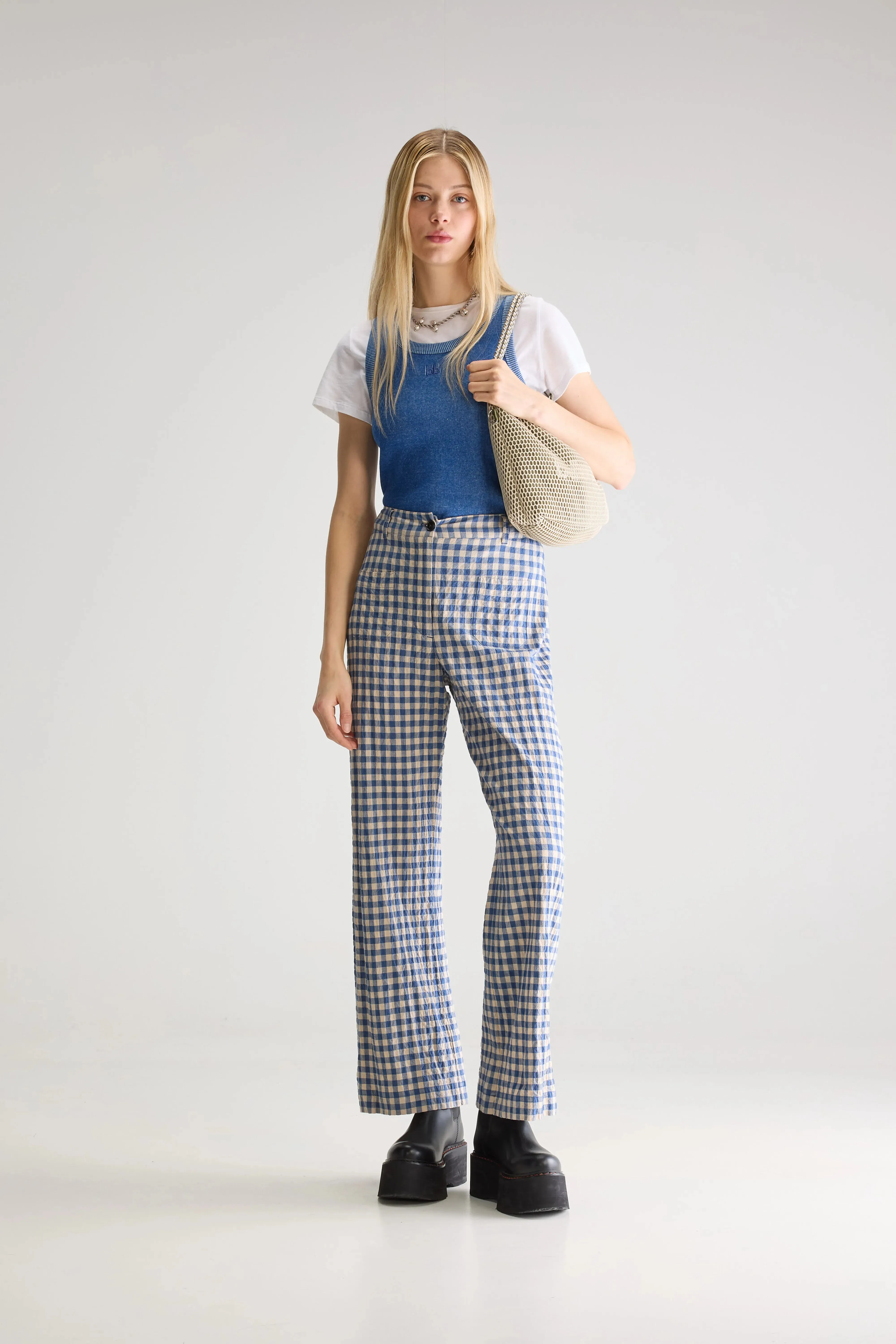 Vivia wide trousers (251 / W / CHECK B) Stylish Fit