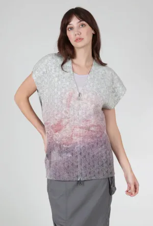 Zip Sunrise Vest, Gris Multi Crisp Texture