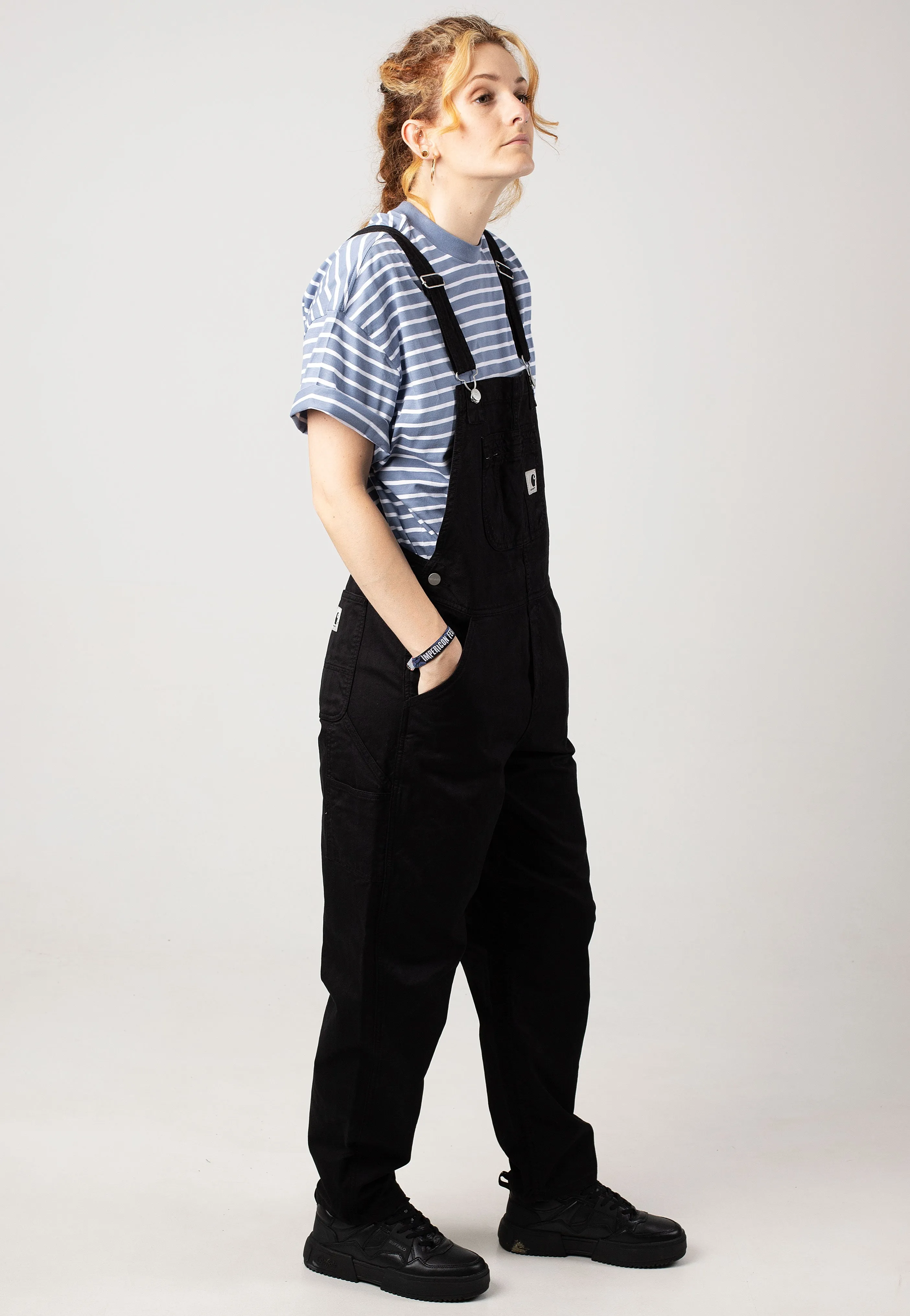 Warm Fabric Carhartt WIP - W' Norris Bib Garment Dyed Black - Dungarees