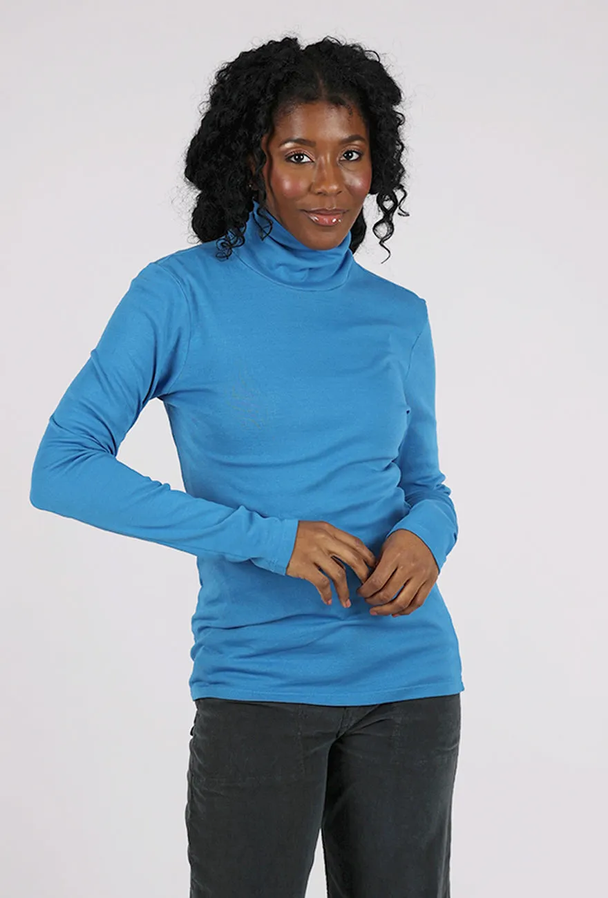 Striped Pattern PRU Rib Turtleneck, French Blue