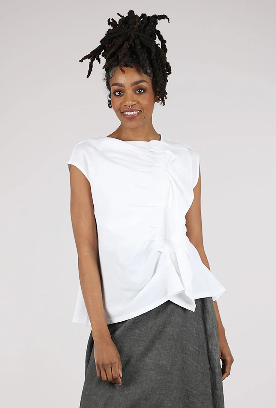 Trendy Fashion Ruffle Layer Tank, White