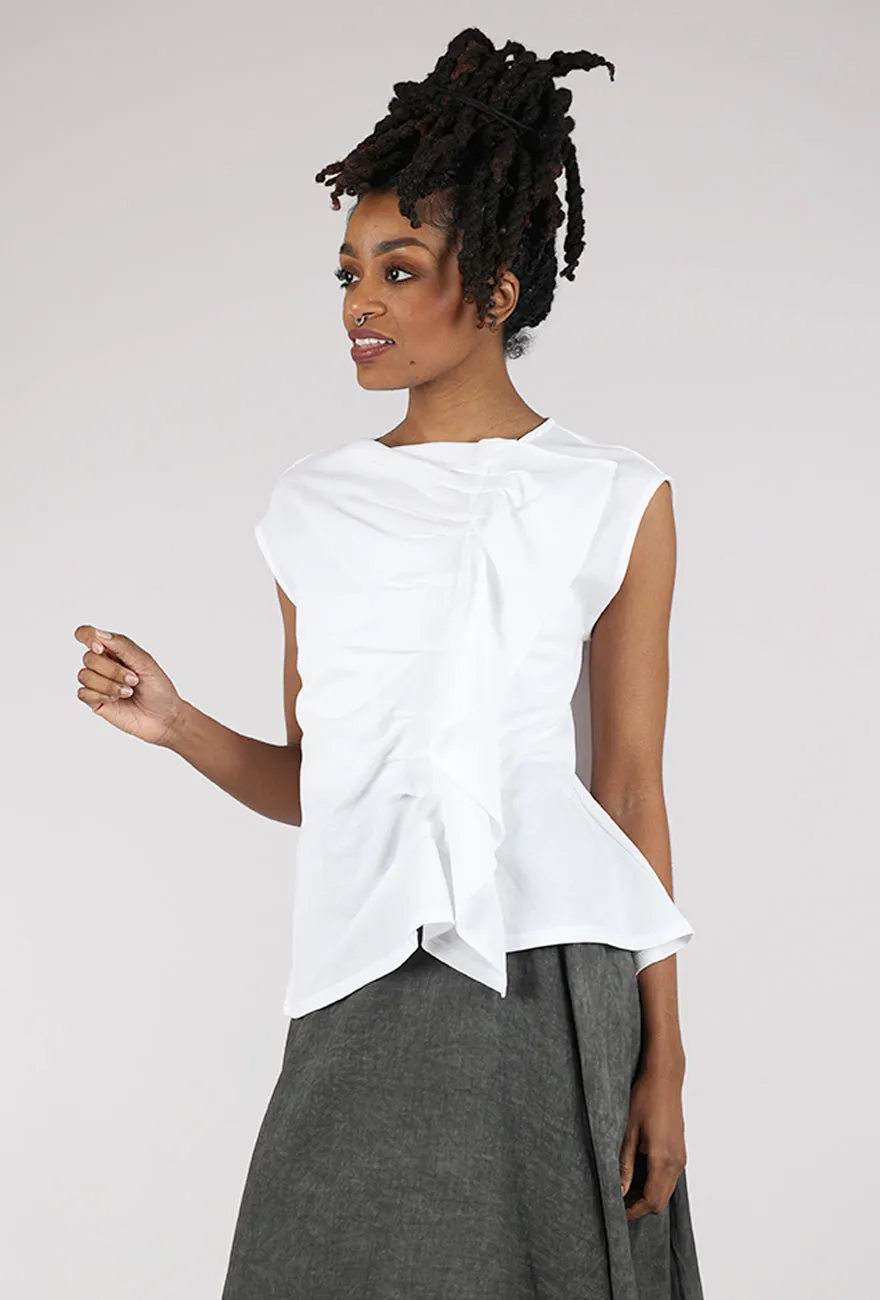 warm weather Ruffle Layer Tank, White