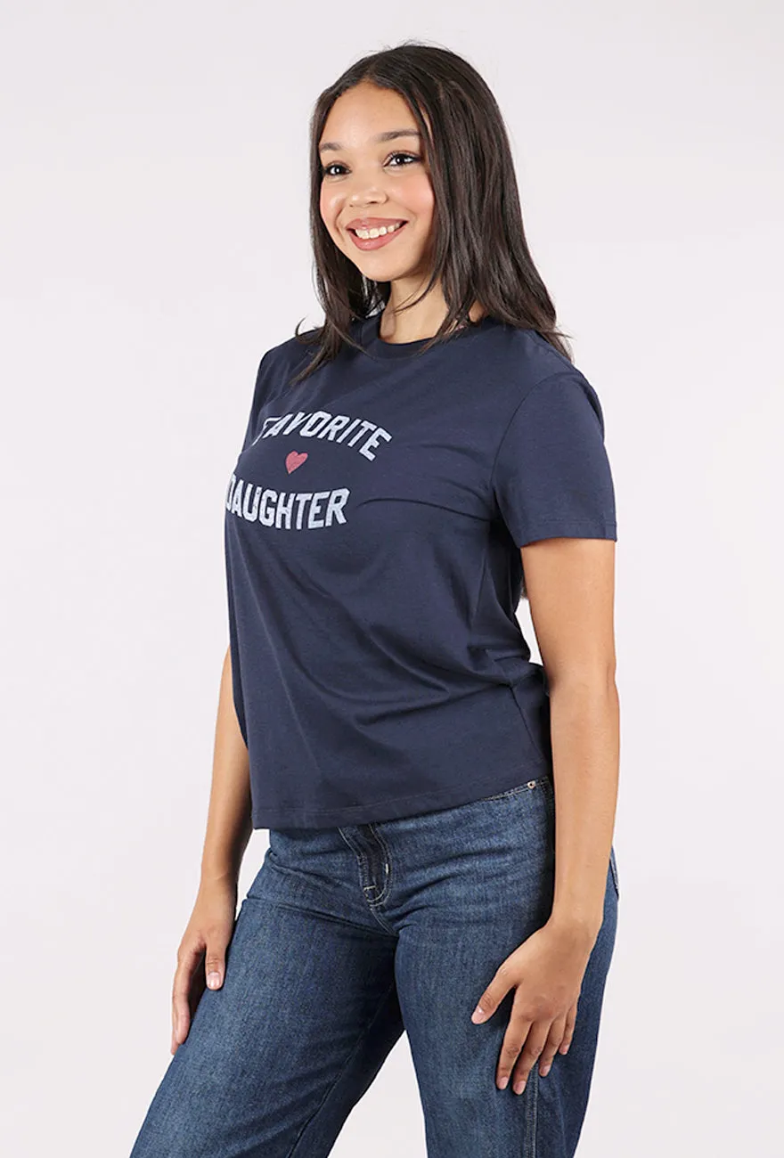 Warm Weather Style Favorite Daughter Tee, Navy