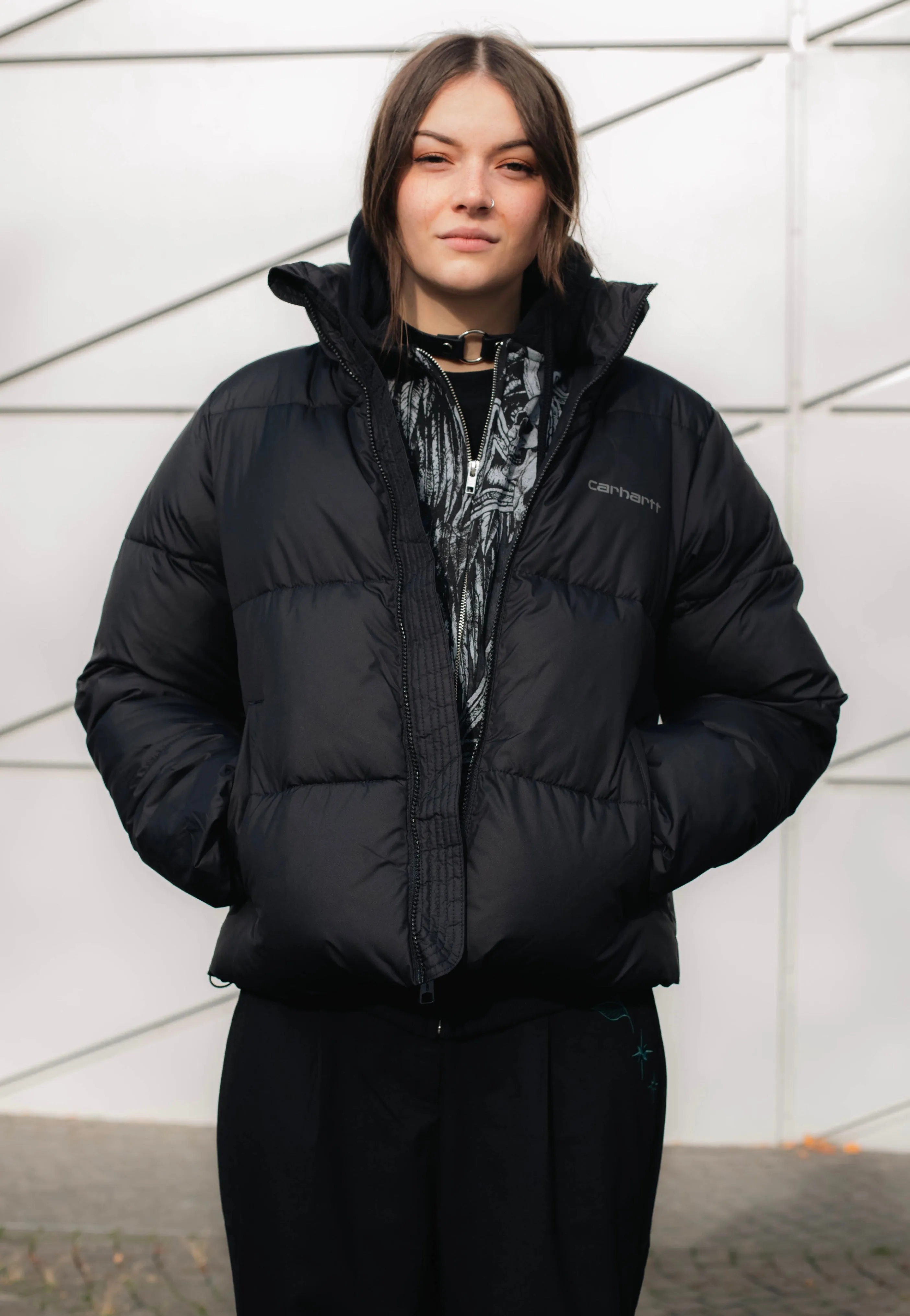 suitable for winter sports Carhartt WIP - W' Springfield Black/Misty Grey - Jacket