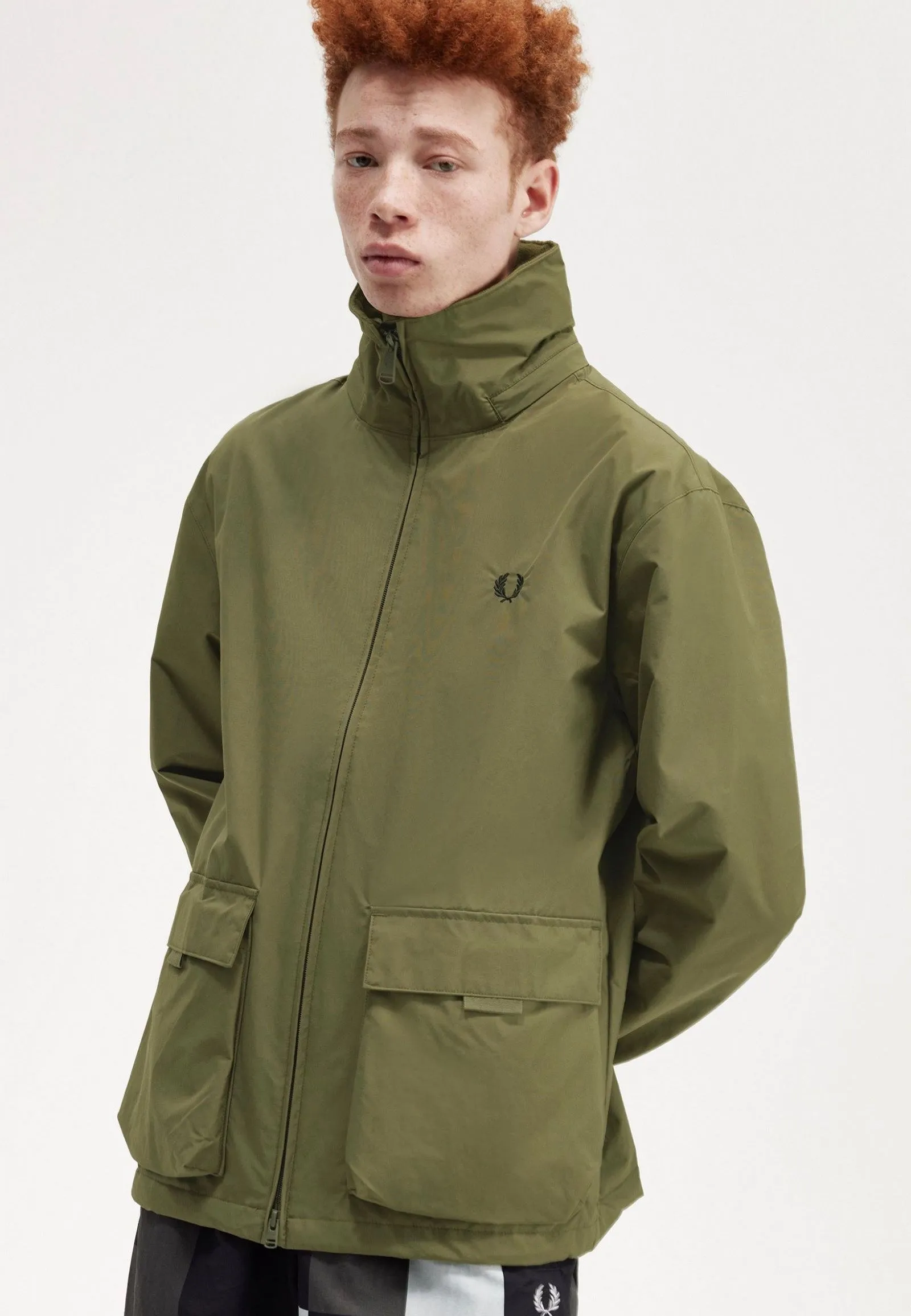 Water resistant item Fred Perry - Patch Pocket Zip Through Uniform Green - Jacket