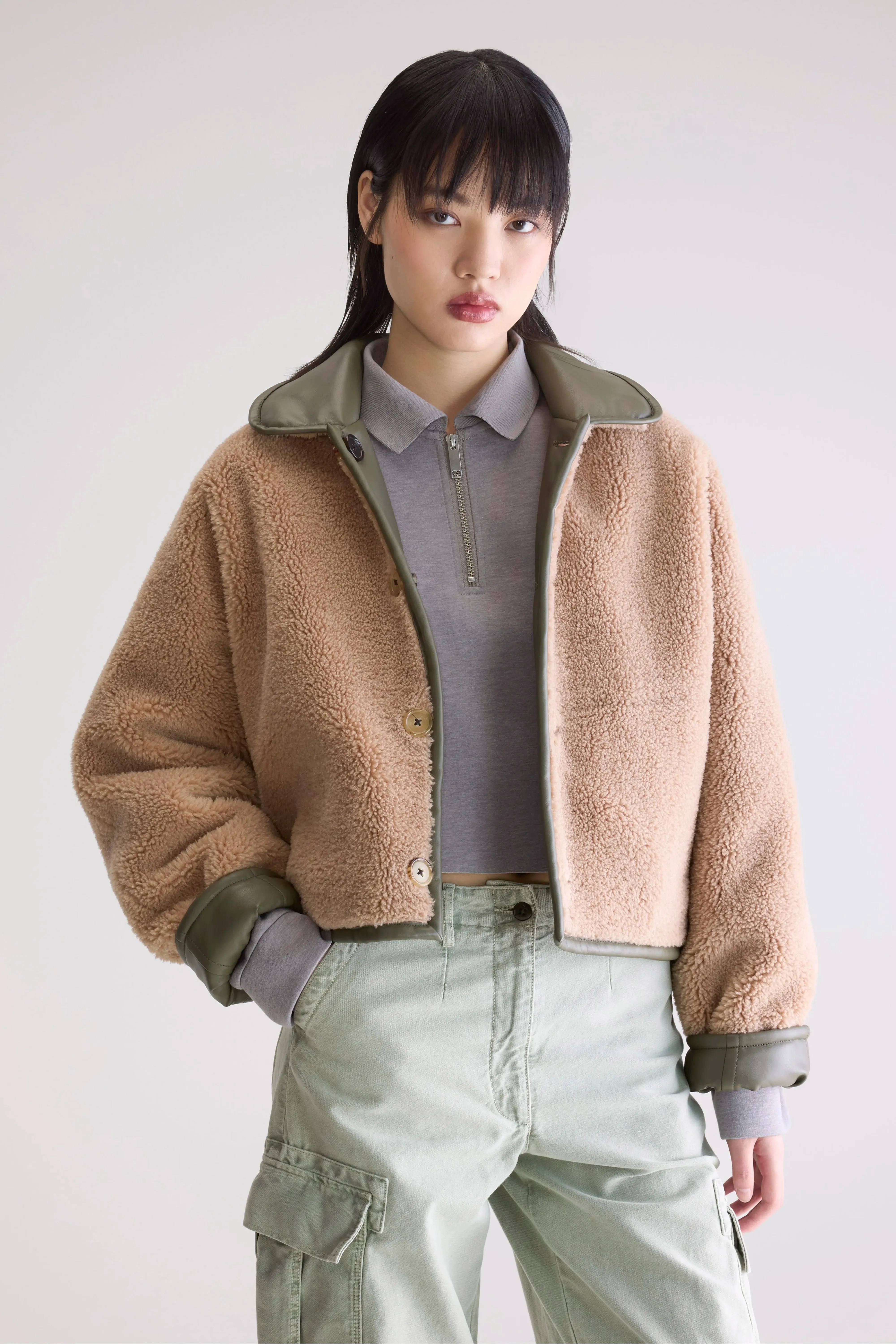 Wear Everywhere Josh faux leather jacket (252 / W / SAGE)
