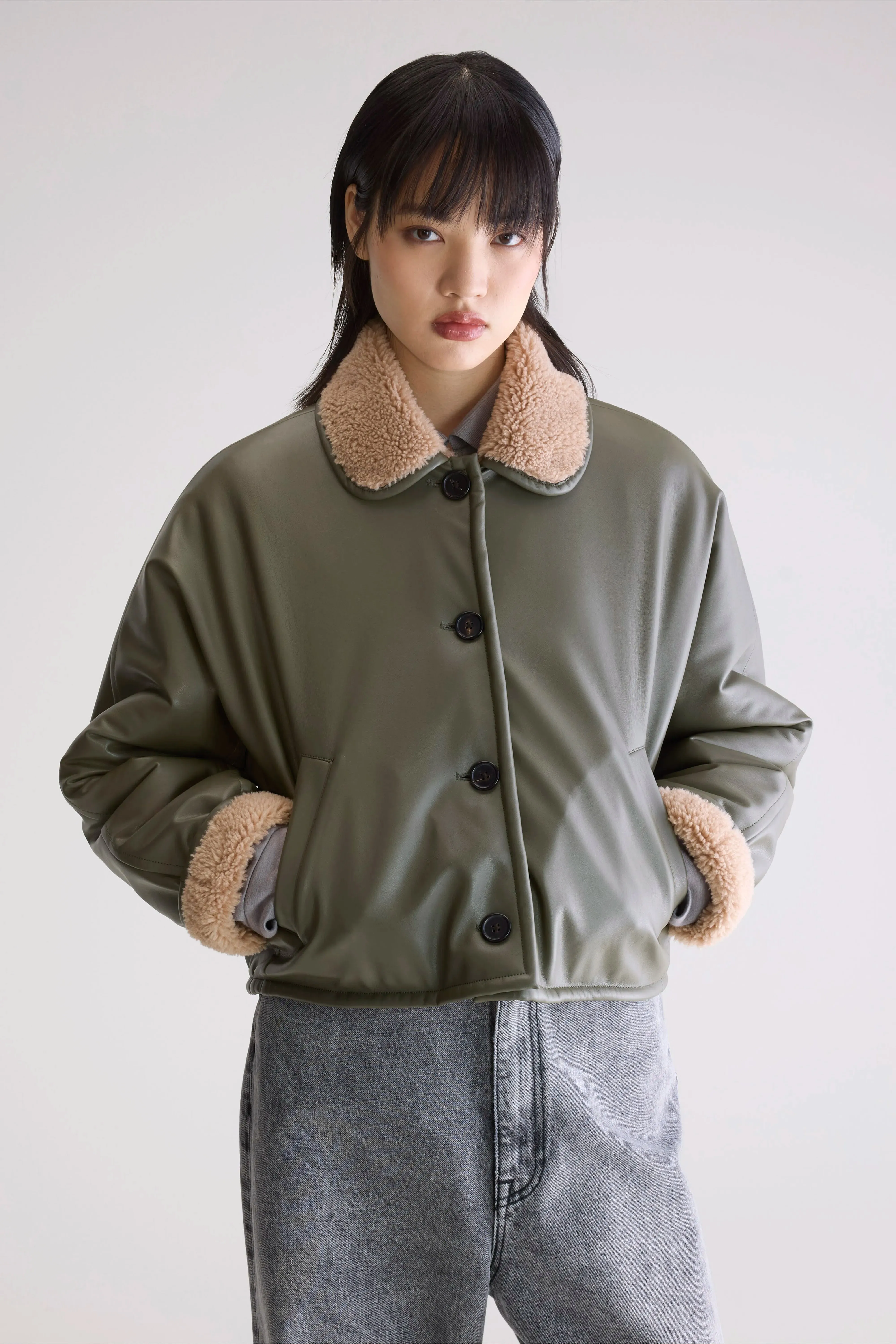 Wear Everywhere Josh faux leather jacket (252 / W / SAGE)