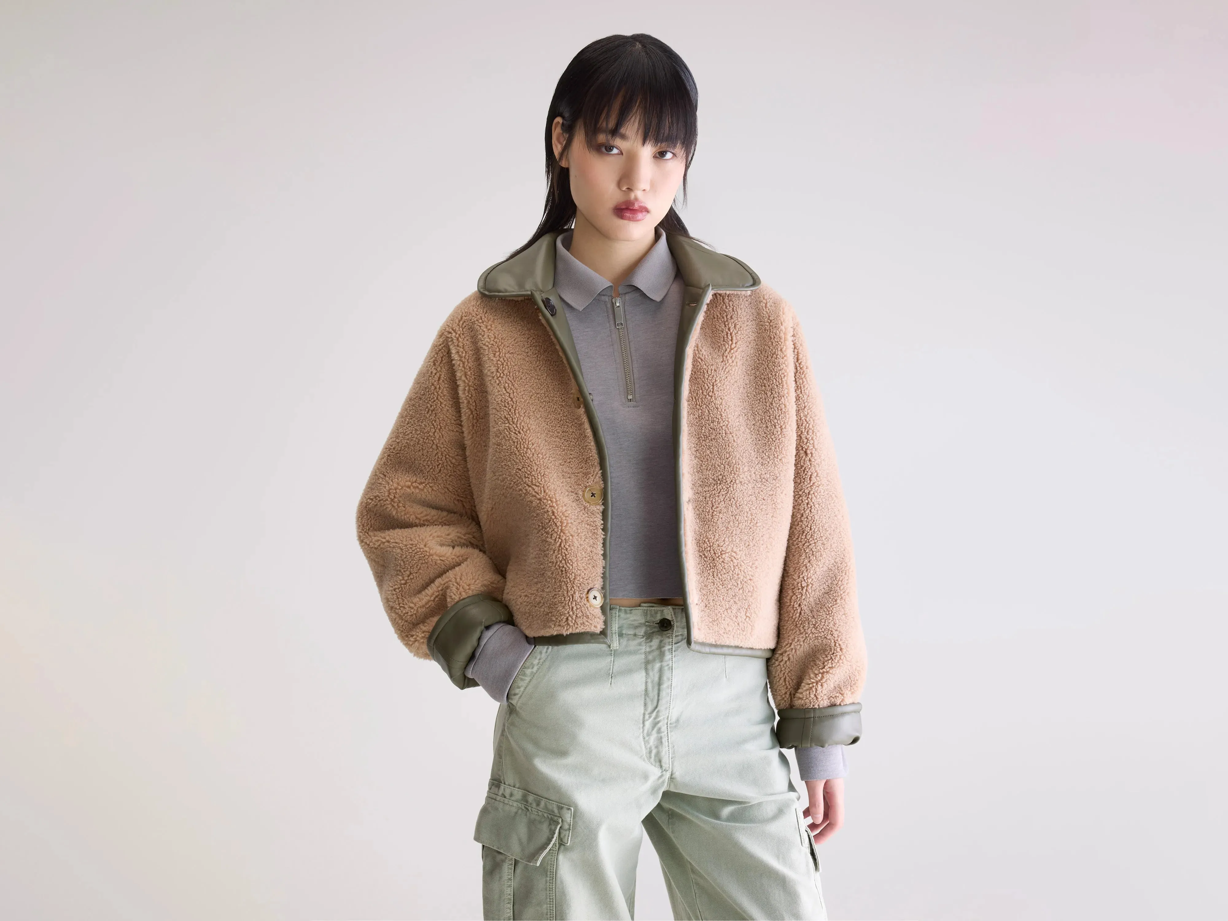 Transitional Wear Josh faux leather jacket (252 / W / SAGE)