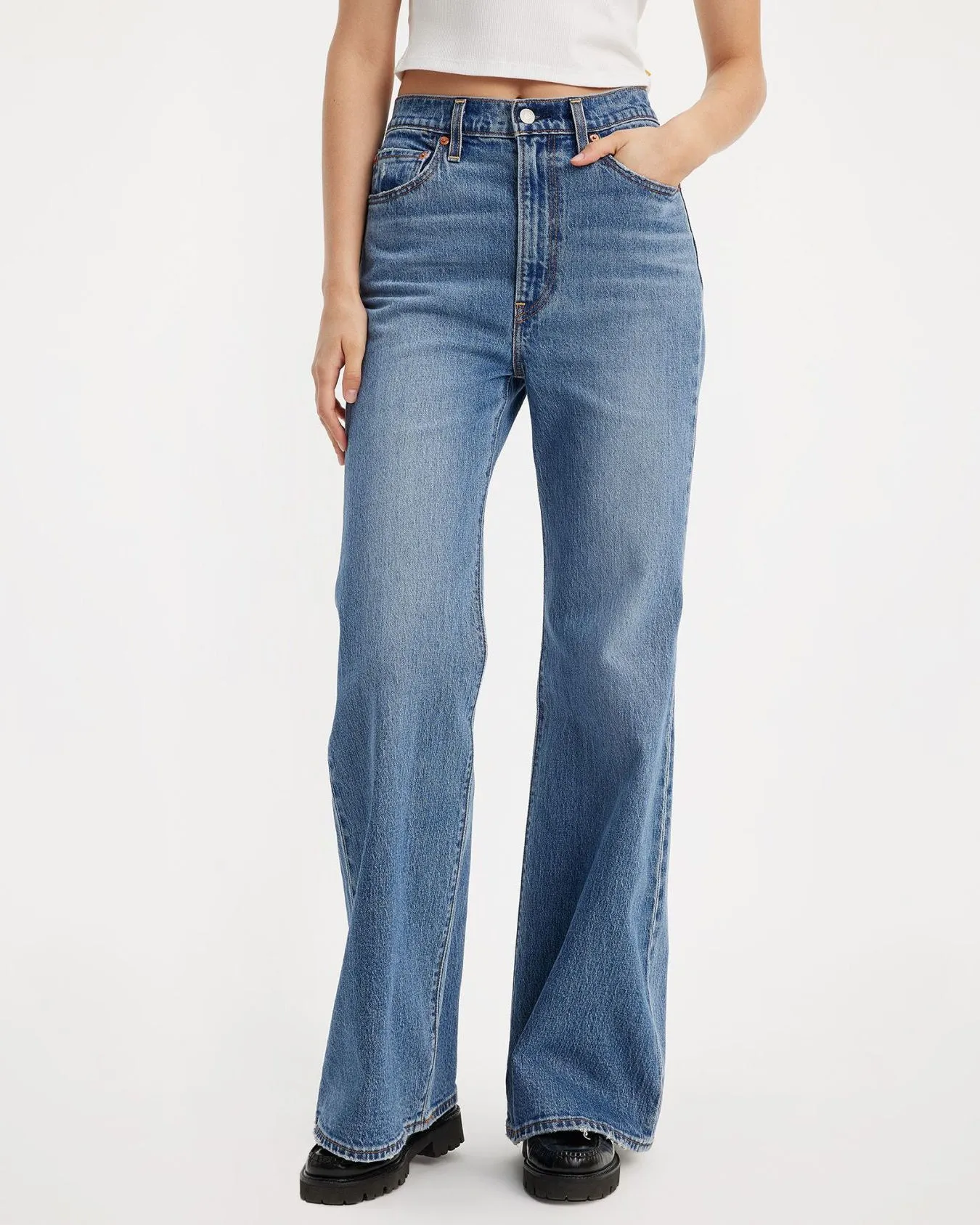 Levi's Womens Ribcage Bells Flared Jeans - Sonoma Walks | Levi's Jeans | JEANSTORE
