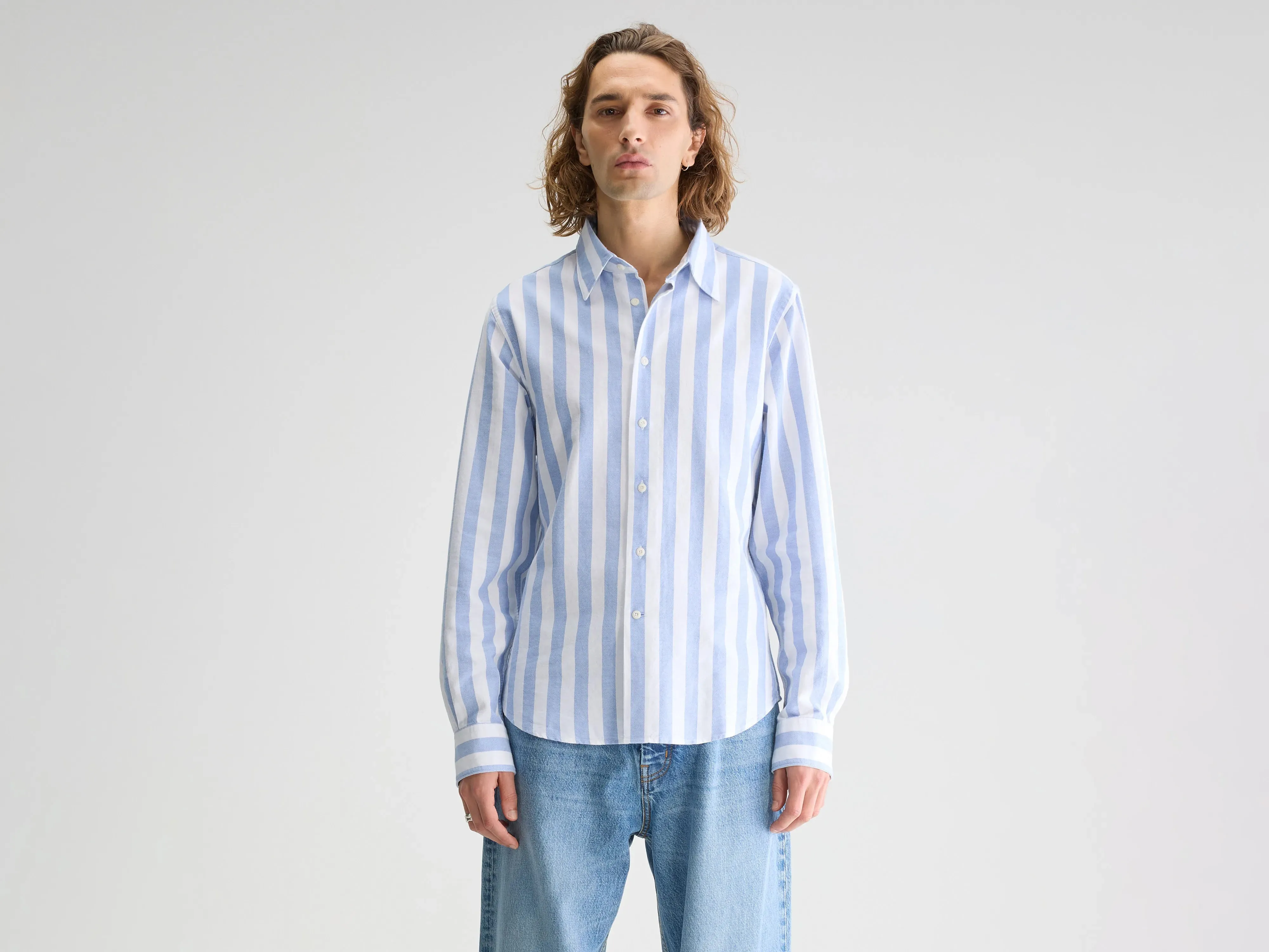 Franklin regular shirt (251 / M / STRIPE A) Minimal Vibe Light Outfit
