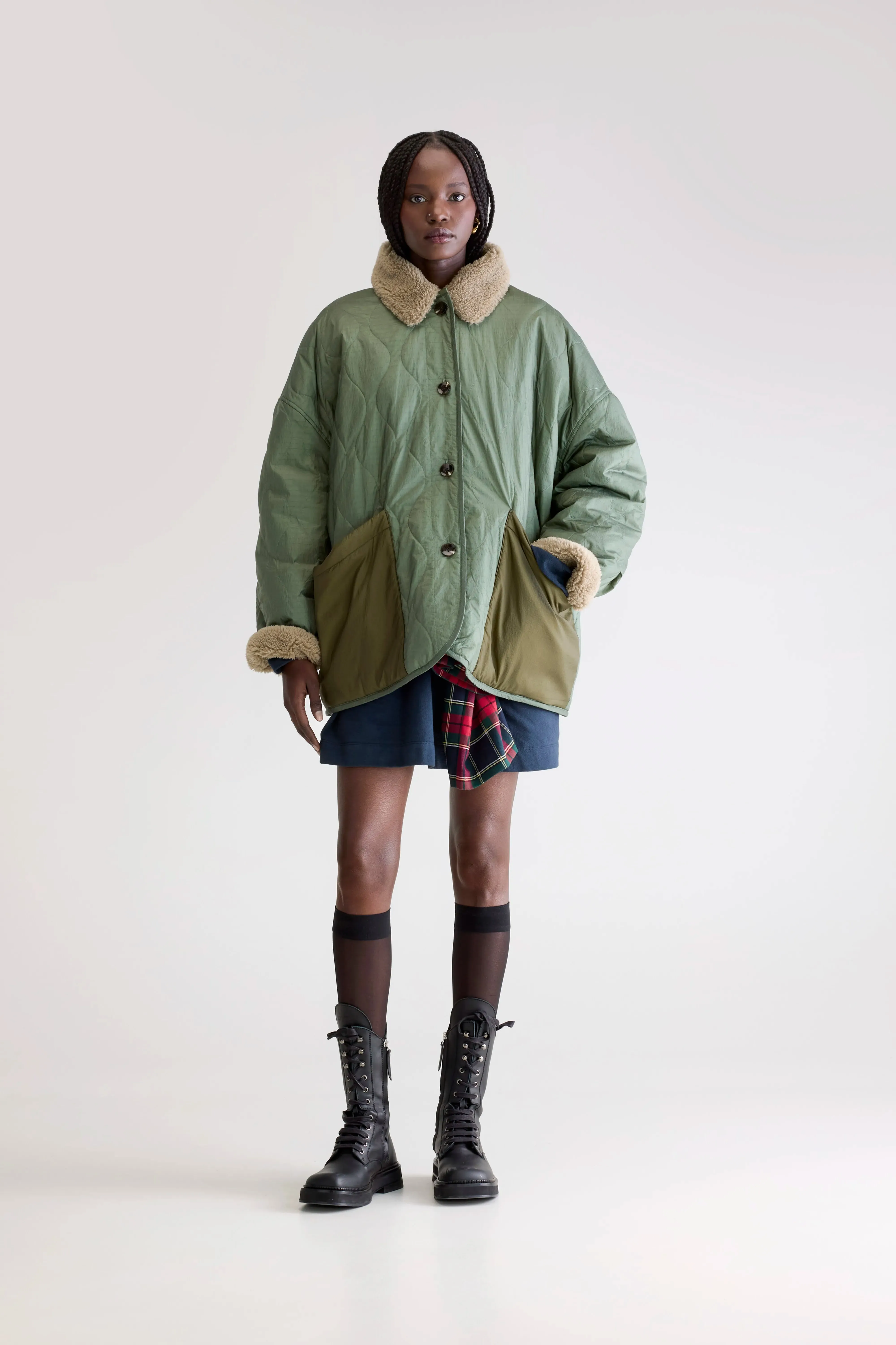 Weekend Travel Piece Hampton teddy jacket (252 / W / EUCALYPTUS)