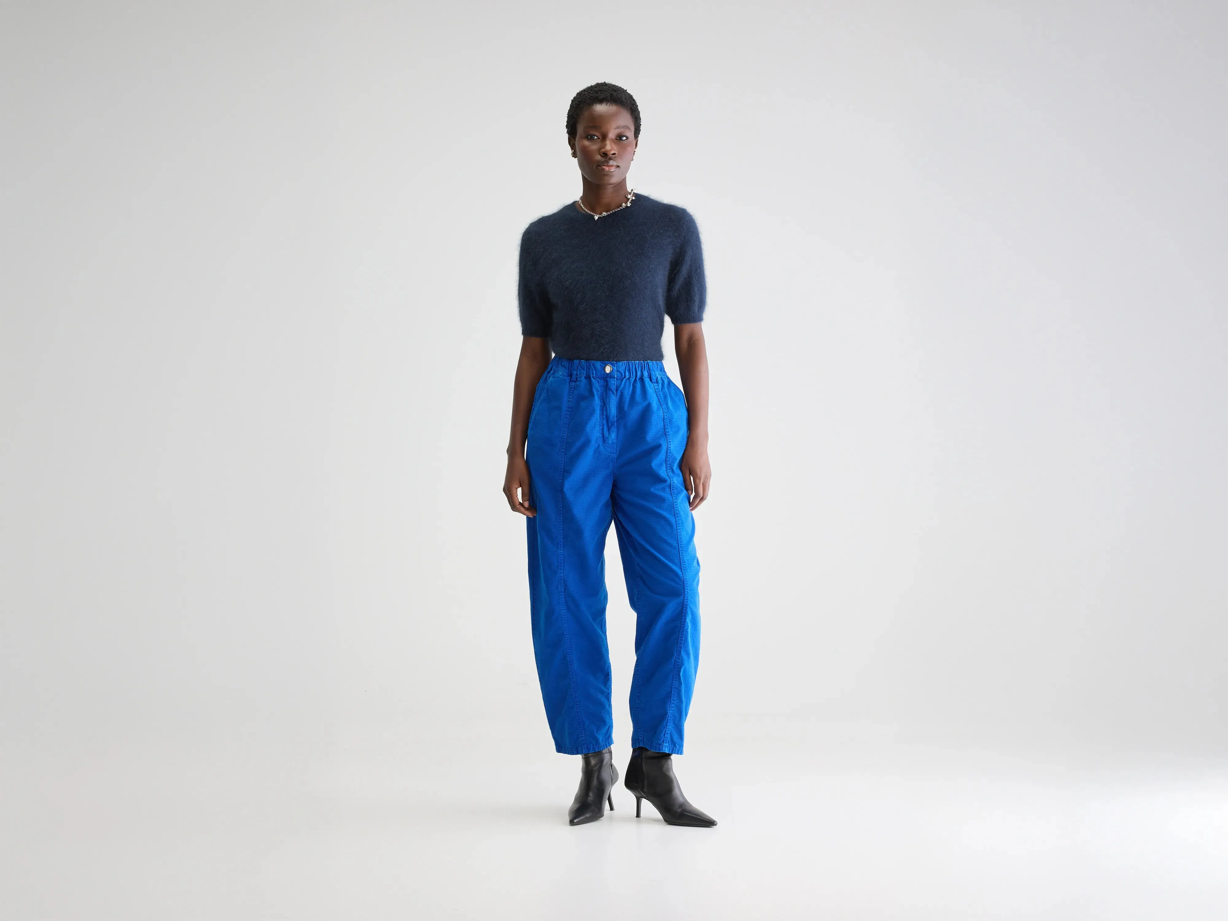 Wesly relaxed trousers (251 / W / LAZULI) Side zipper
