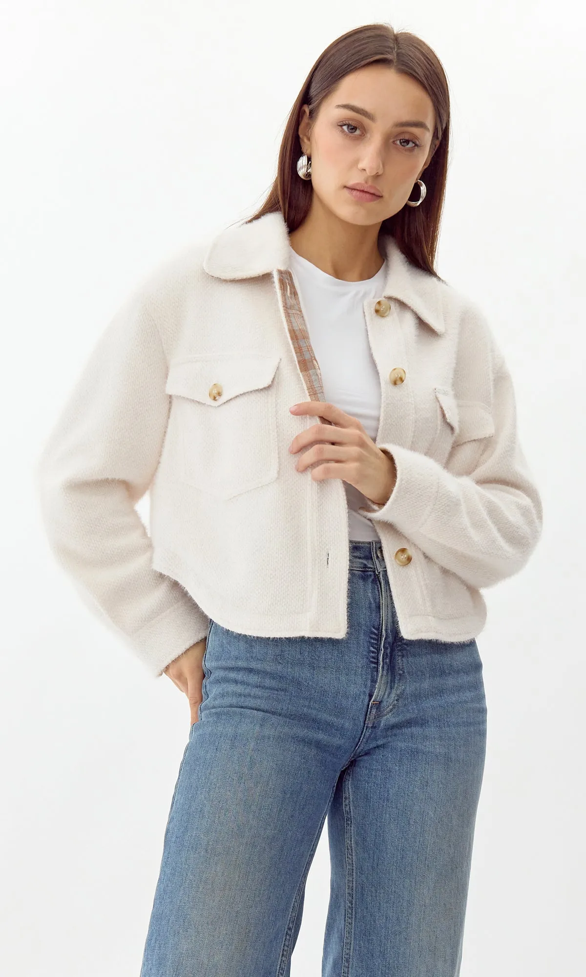 Weston Cropped Cozy Knit Jacket Layering Piece