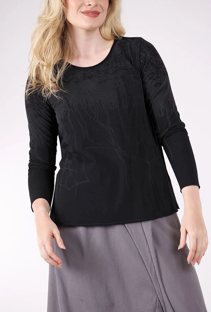 Whimsical - fanciful Selene Drip Tee, Ink Black