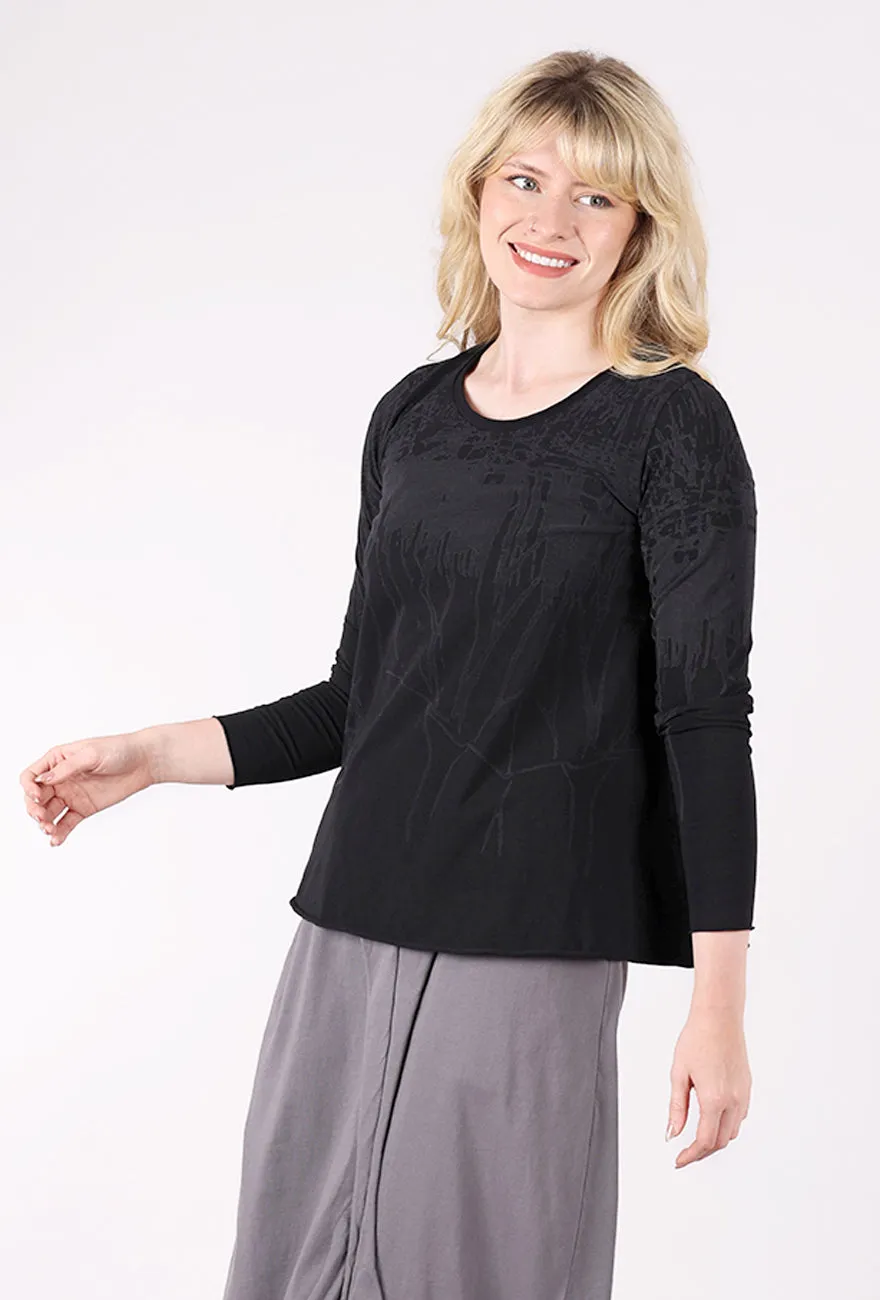Whimsical - fanciful Selene Drip Tee, Ink Black