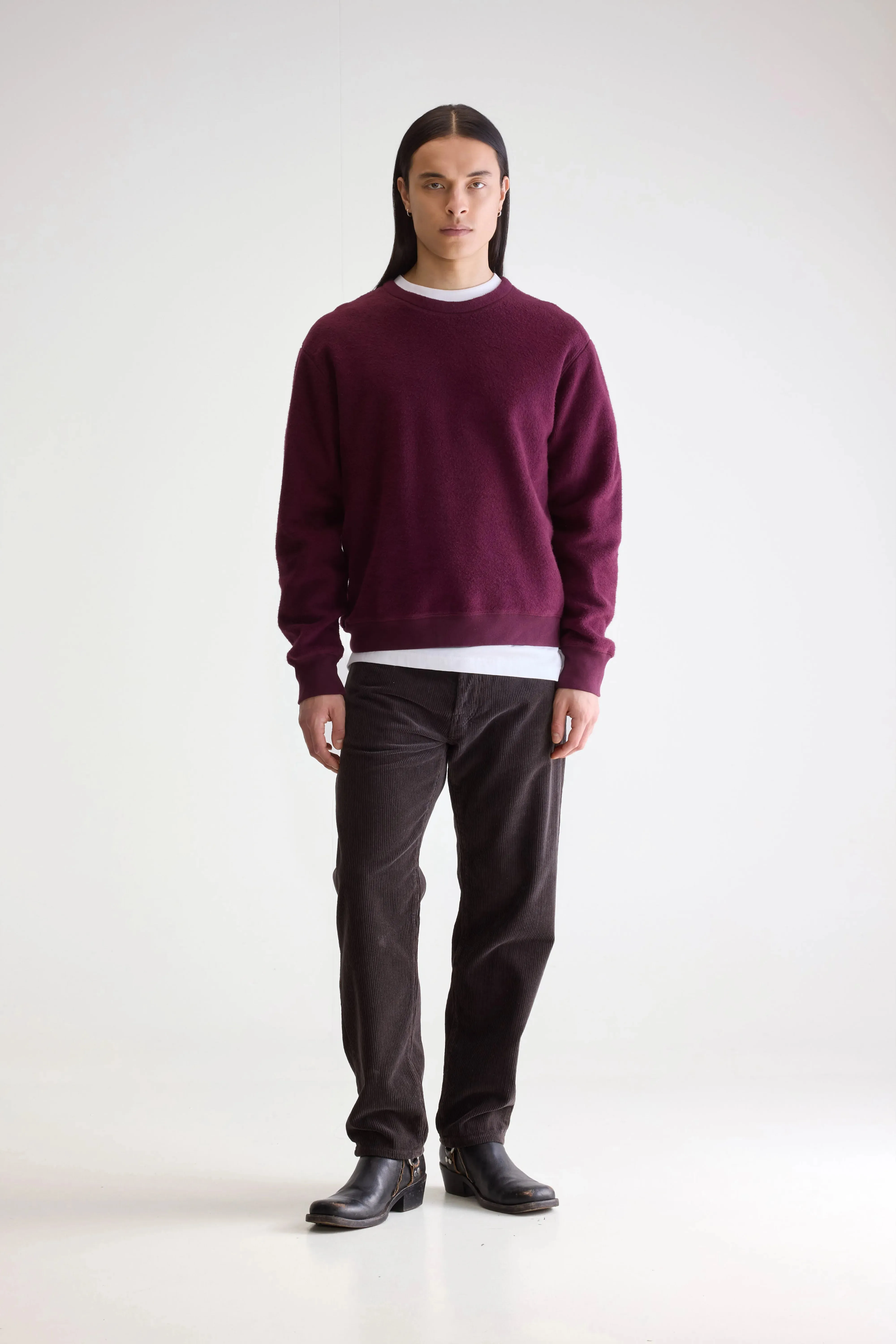 Wide Straps Matt crewneck sweatshirt (252 / M / WINE)