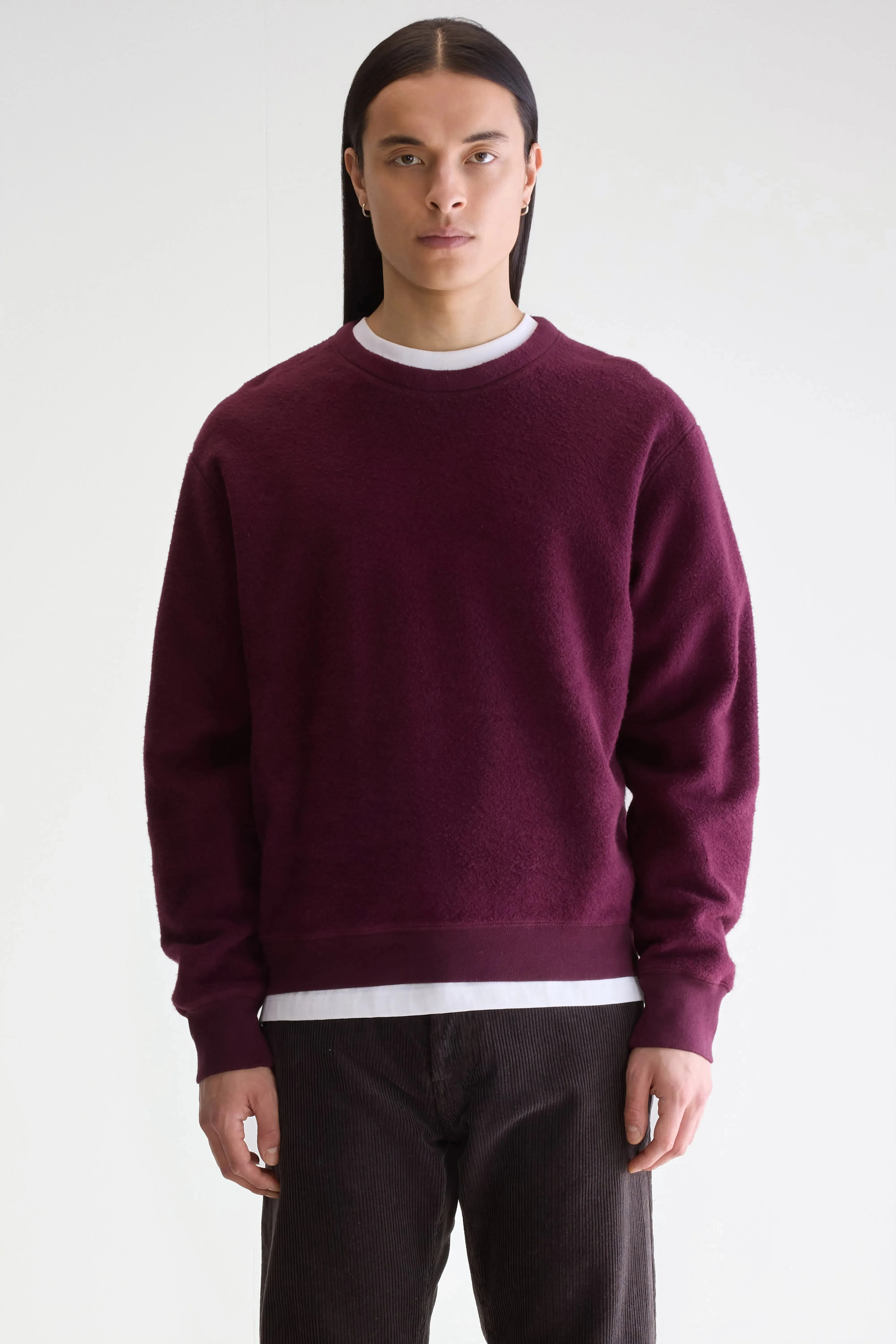 Wide Straps Matt crewneck sweatshirt (252 / M / WINE)