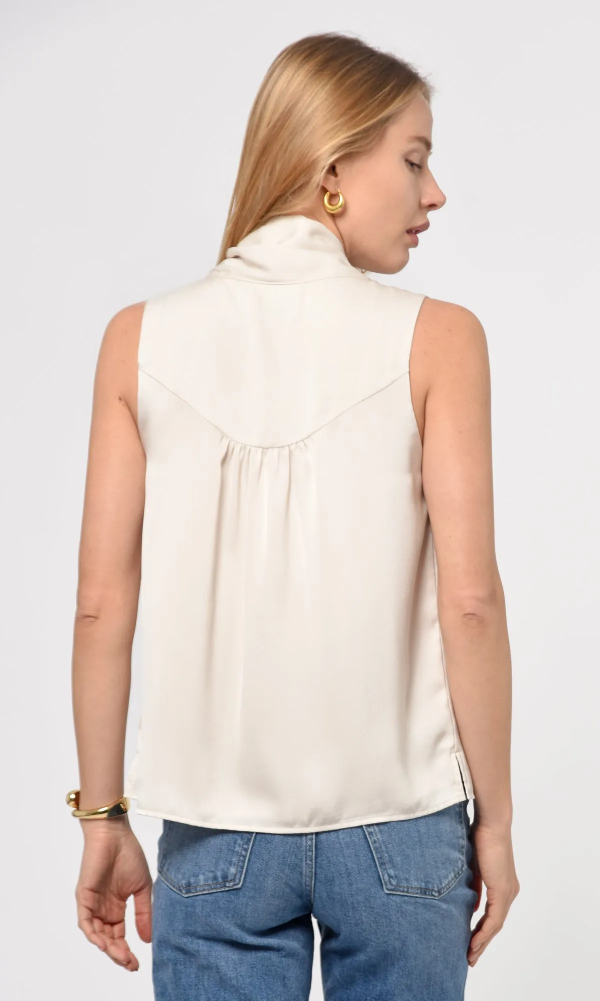 Willa Tie Neck Satin Top Versatile Looks