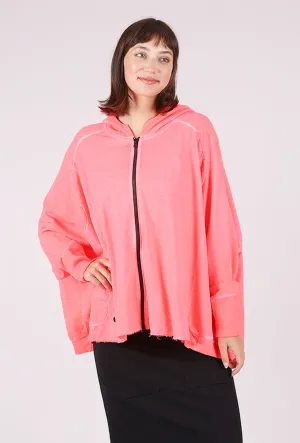 Wideshort Hooded Jacket, Coral Travel Layer No Static