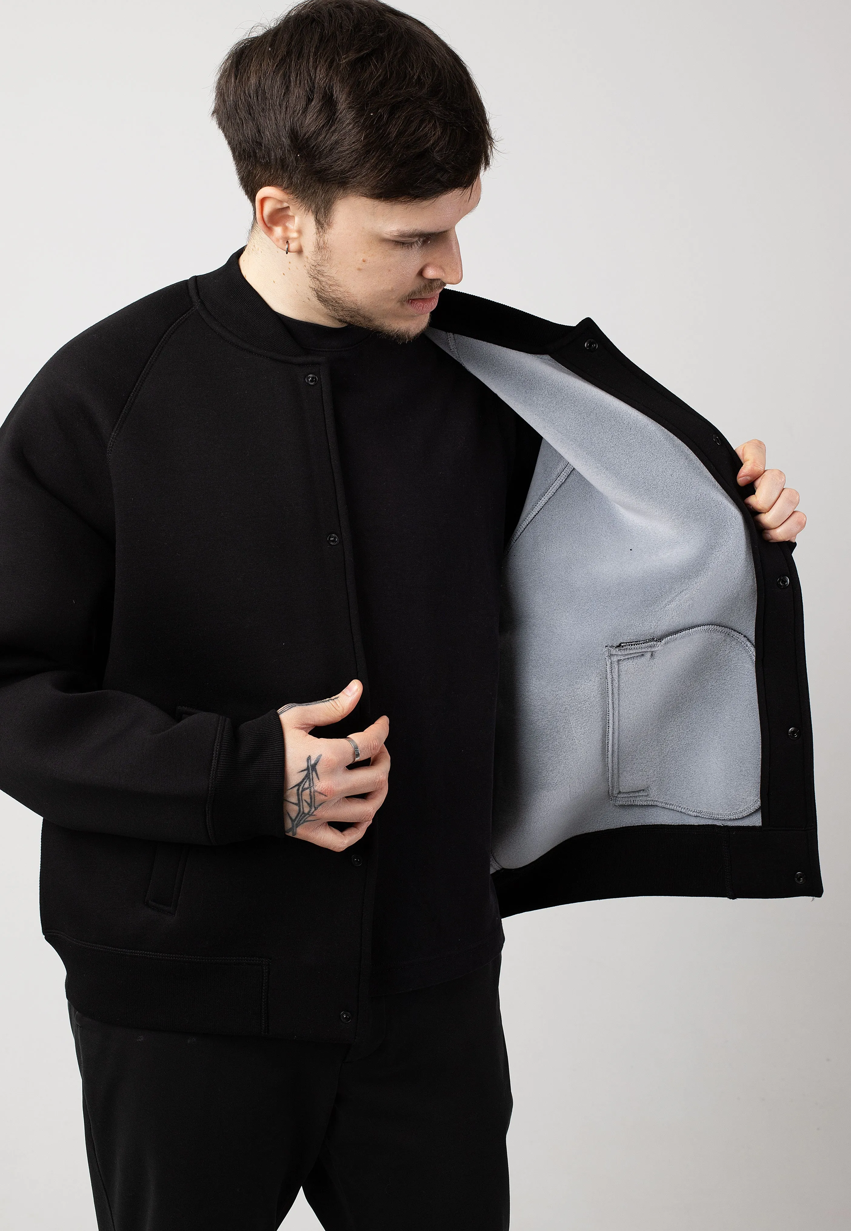 Wind-Resistant Jacket Carhartt WIP - Car Lux Bomber Black/Grey - Jacket
