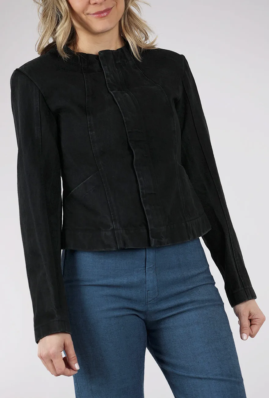 Wind Shell Dune Denim Jacket, Washed Black