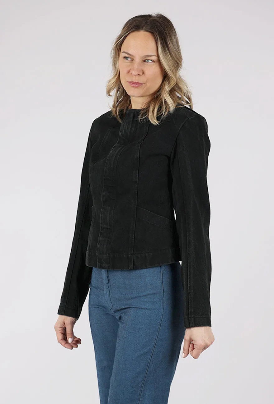 Wind Shell Dune Denim Jacket, Washed Black