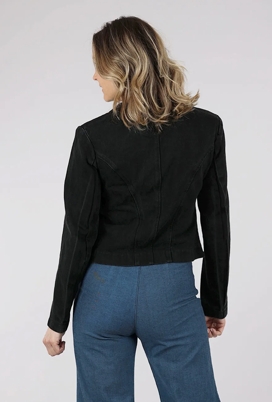 Wind Shell Dune Denim Jacket, Washed Black