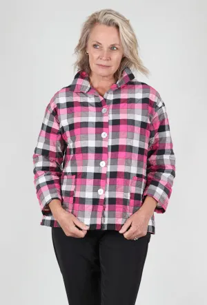 Paula Plaid Shirt Jacket, Pink Winter Fashion Relaxed Fit