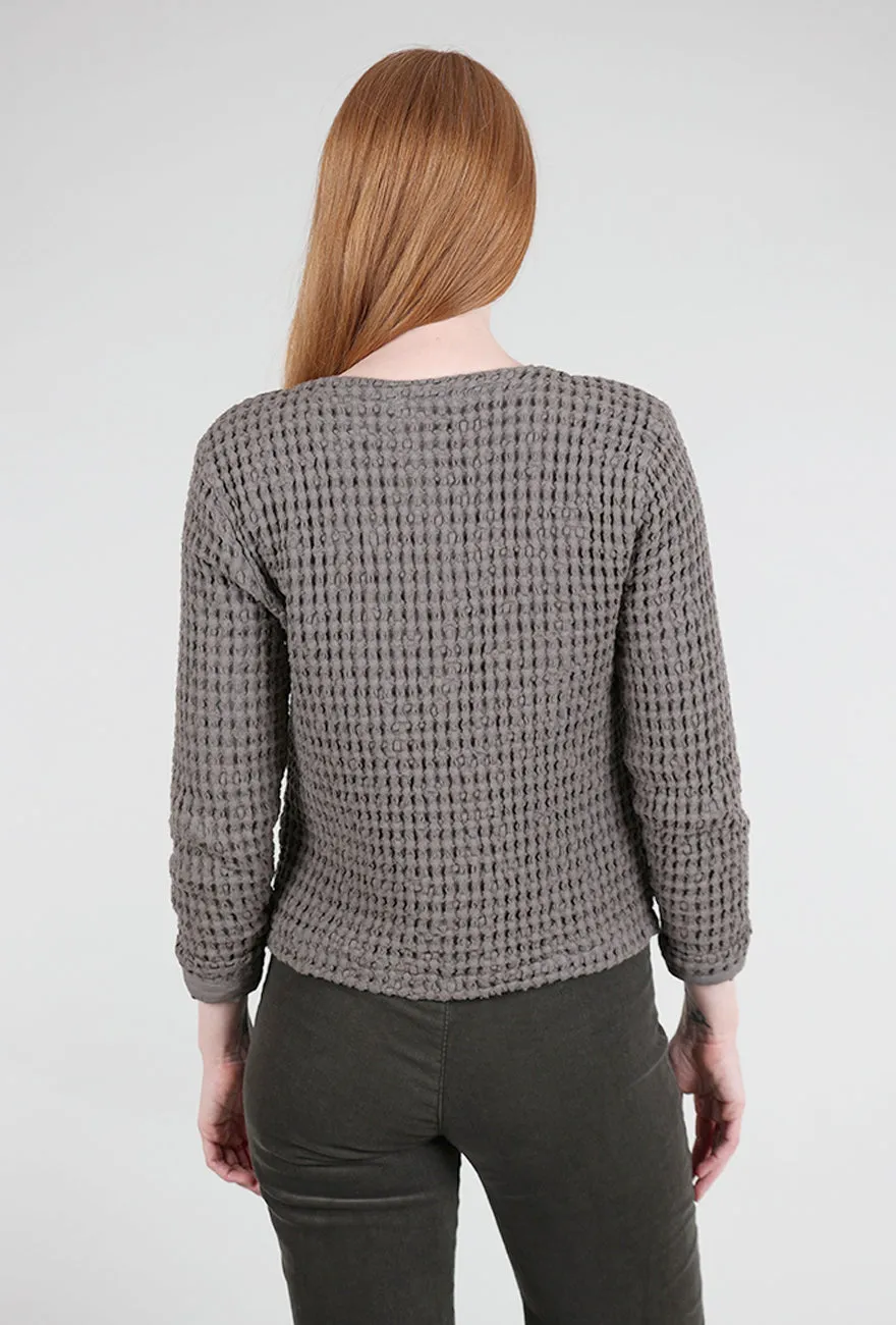 Winter Essential Mododoc Waffle Boxy Jacket, Onyx