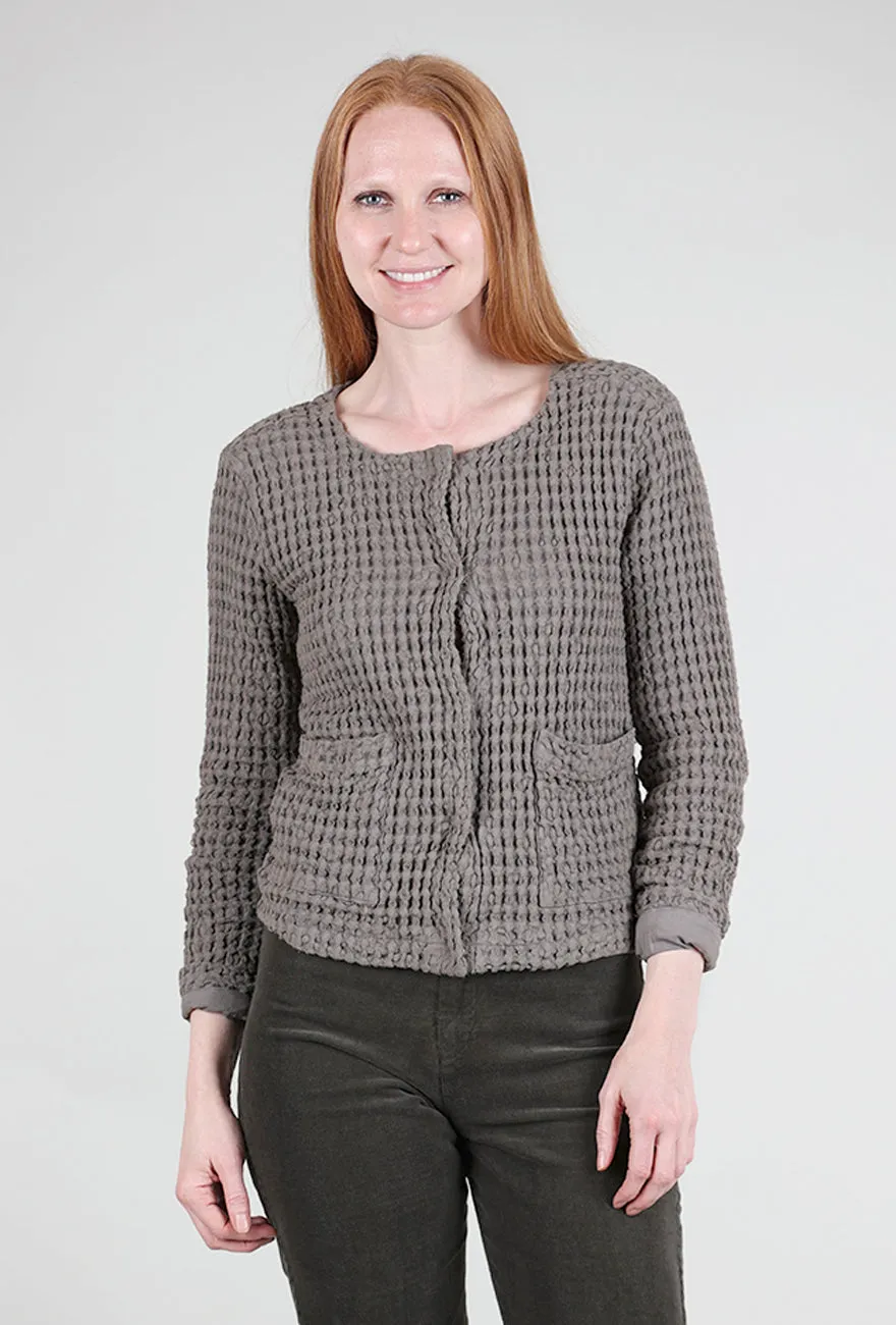 Mododoc Waffle Boxy Jacket, Onyx Observe