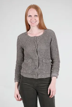 Mododoc Waffle Boxy Jacket, Onyx Observe