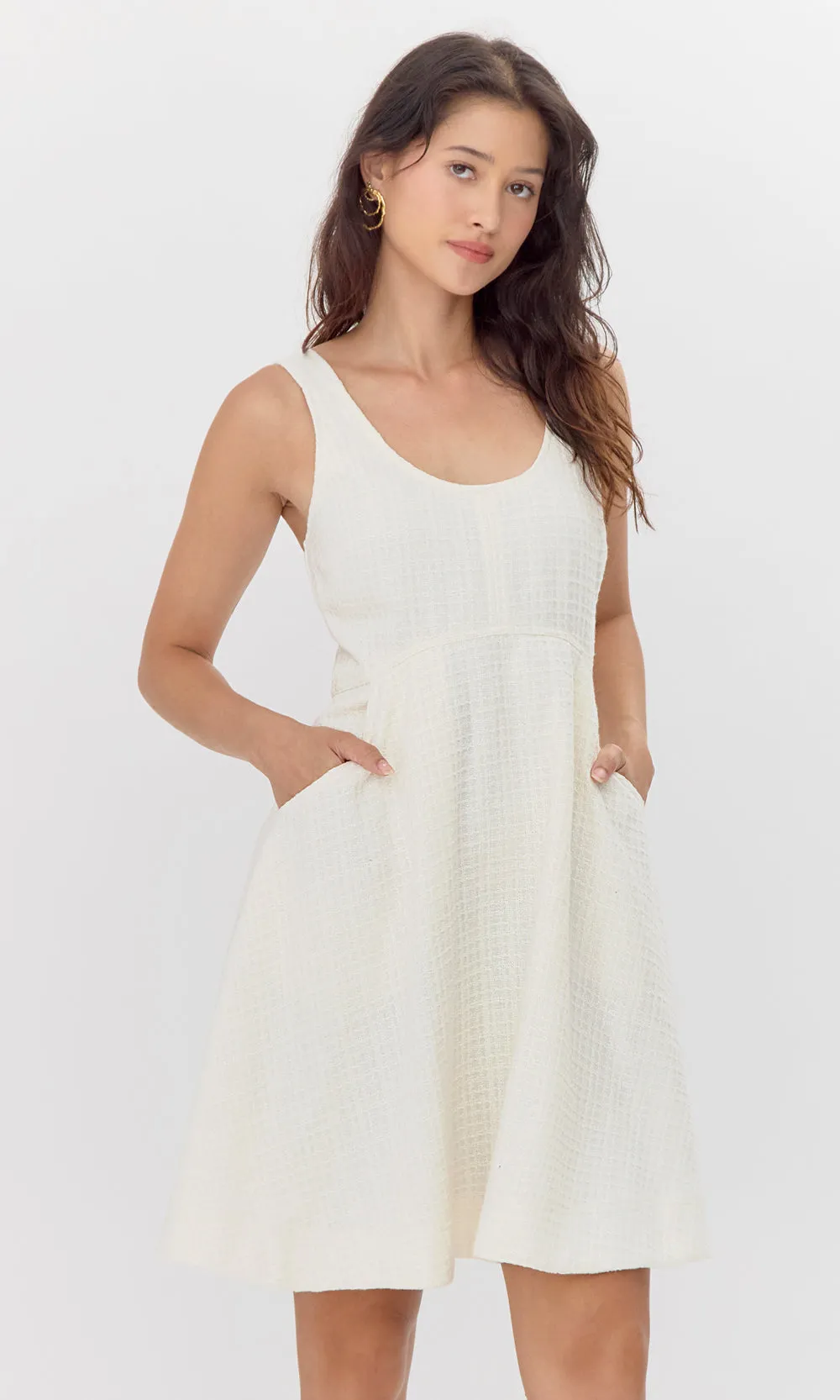 Winter Garb Diana Textured Trapeze Mini Dress
