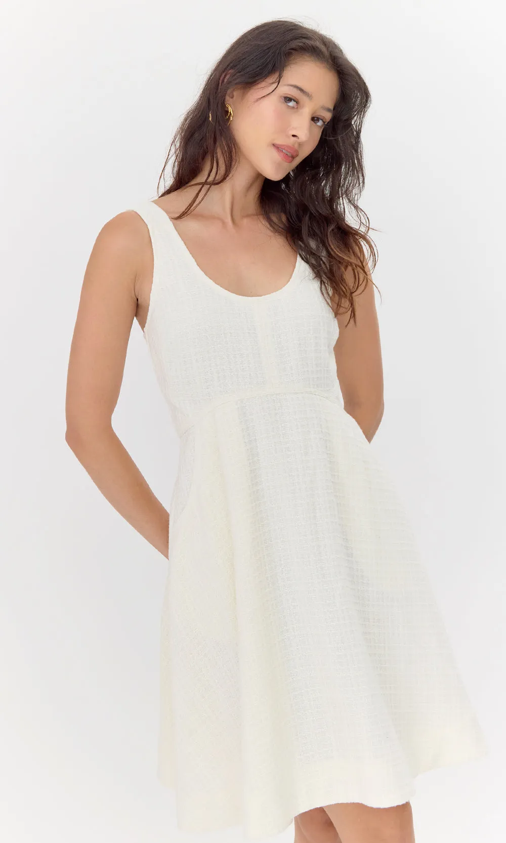 Edge Glow Baddie Vibe Diana Textured Trapeze Mini Dress